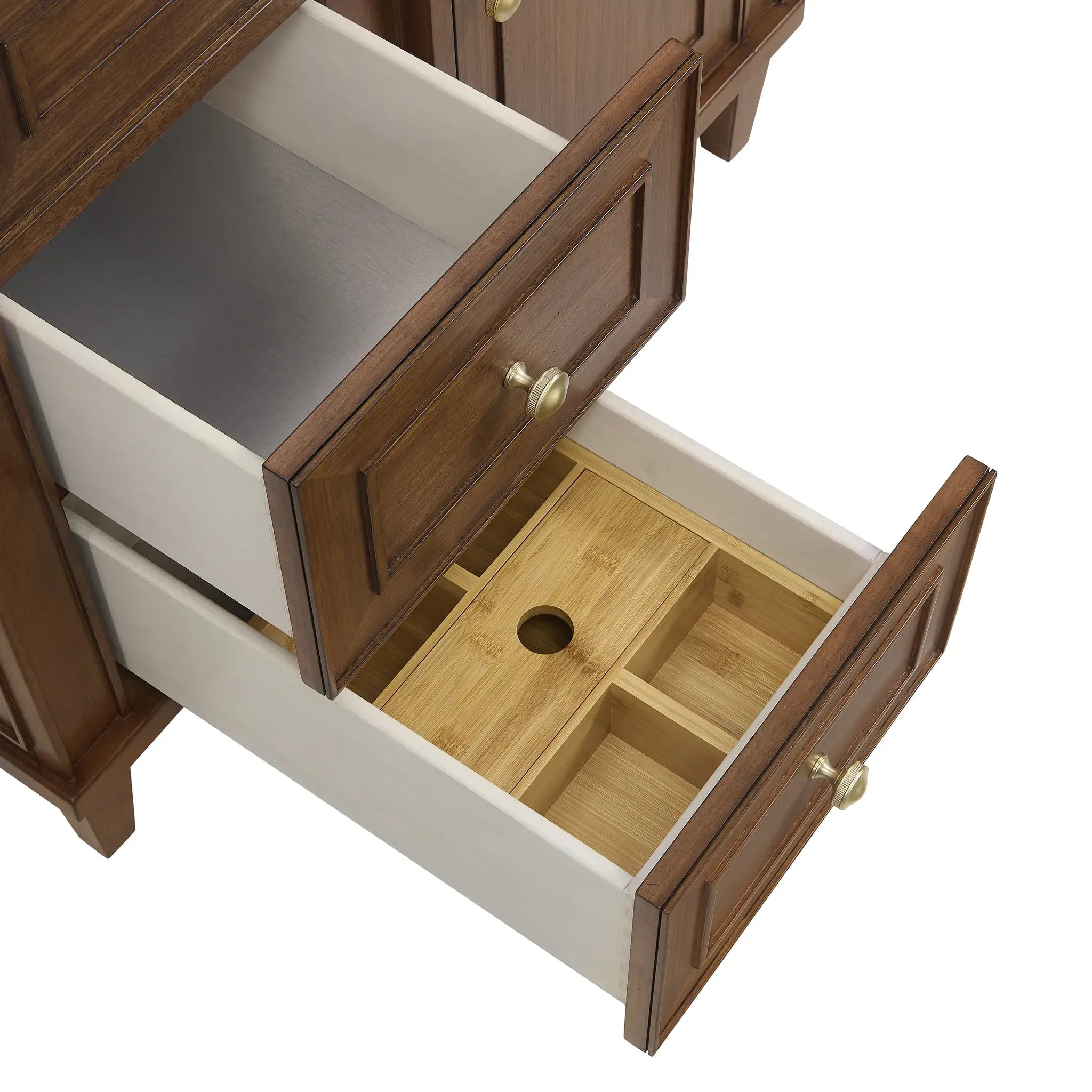 36" Lorelai Single Vanity in Mid-Century Walnut-Ethereal Noctis Silestone-8" Widespread image 13