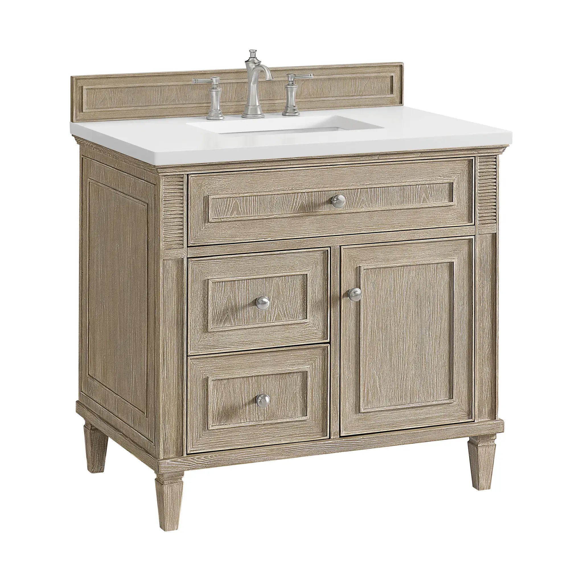 36" Lorelai Single Vanity in Whitewashed Oak-Cabinet Only-Not Available image 4