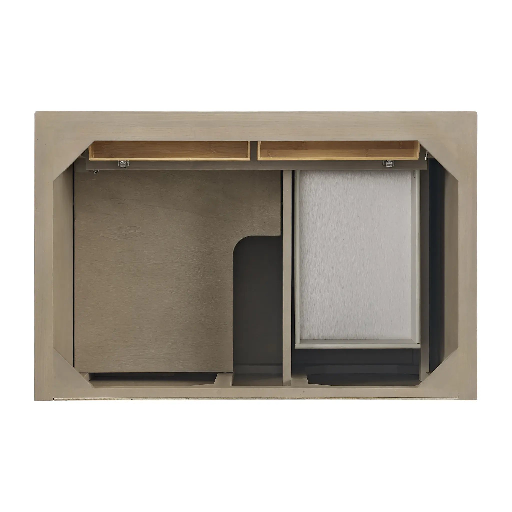 36" Lorelai Single Vanity in Whitewashed Oak-Eternal Jasmine Pearl Silestone-8" Widespread image 5