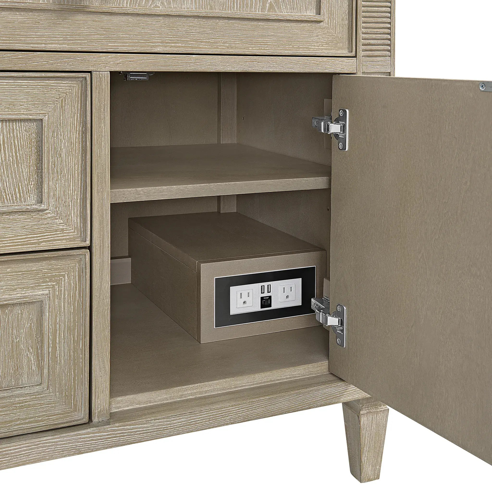 36" Lorelai Single Vanity in Whitewashed Oak-Lime Delight Silestone-8" Widespread image 11