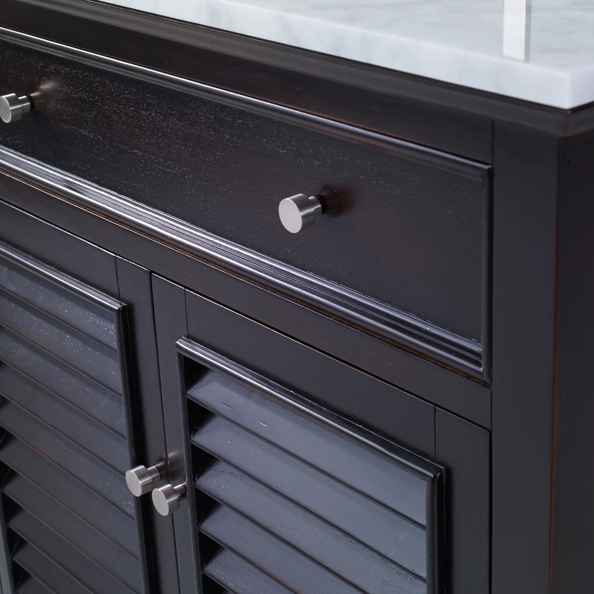 36" Louvered Sink Chest - Rubbed Raven by Ambella Home image 3