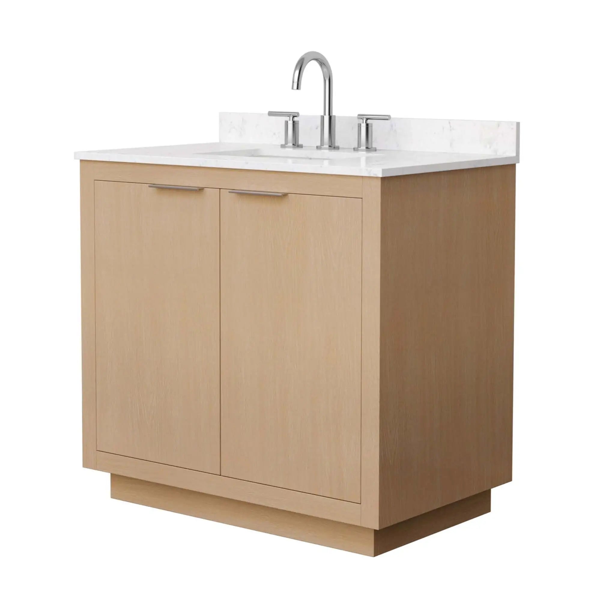 36" Maroni Single Bathroom Vanity in Light Straw with Brushed Nickel Trim by Wyndham