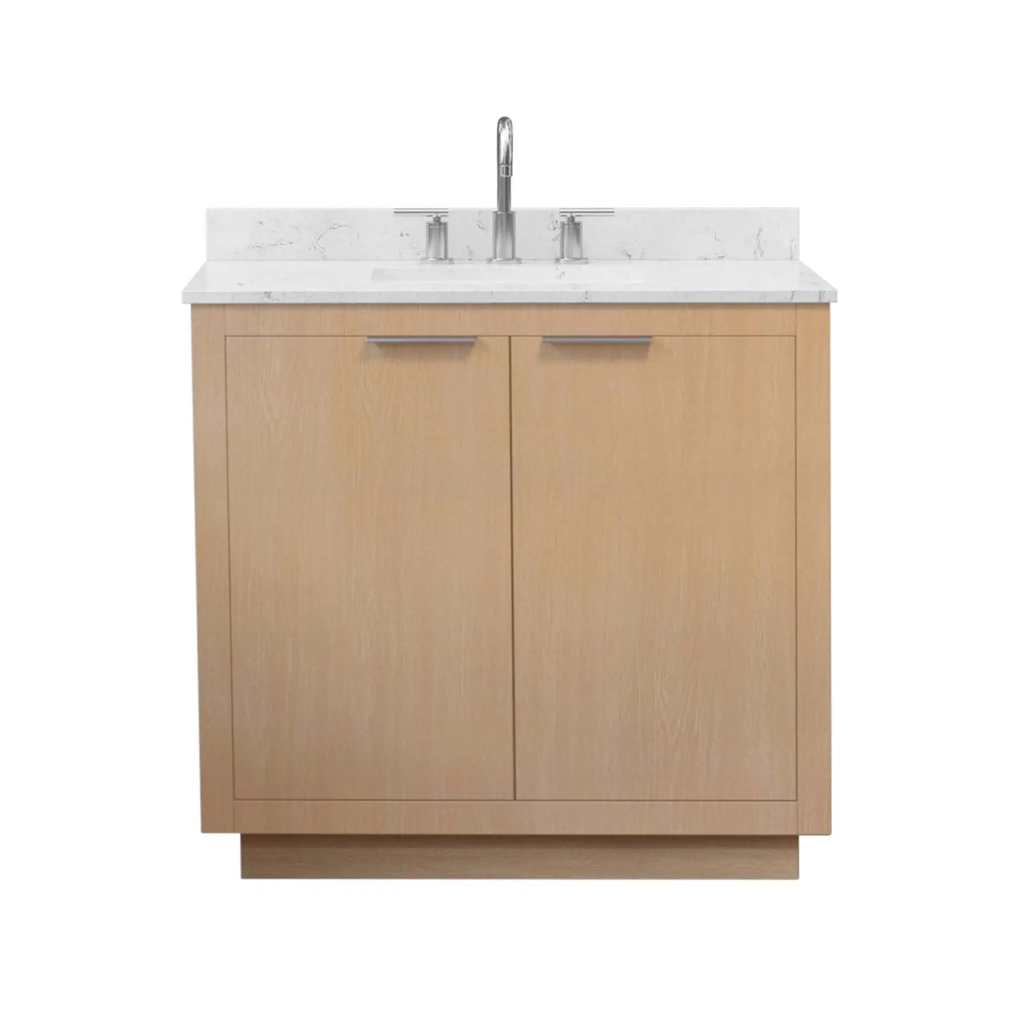 36" Maroni Single Bathroom Vanity in Light Straw with Brushed Nickel Trim by Wyndham