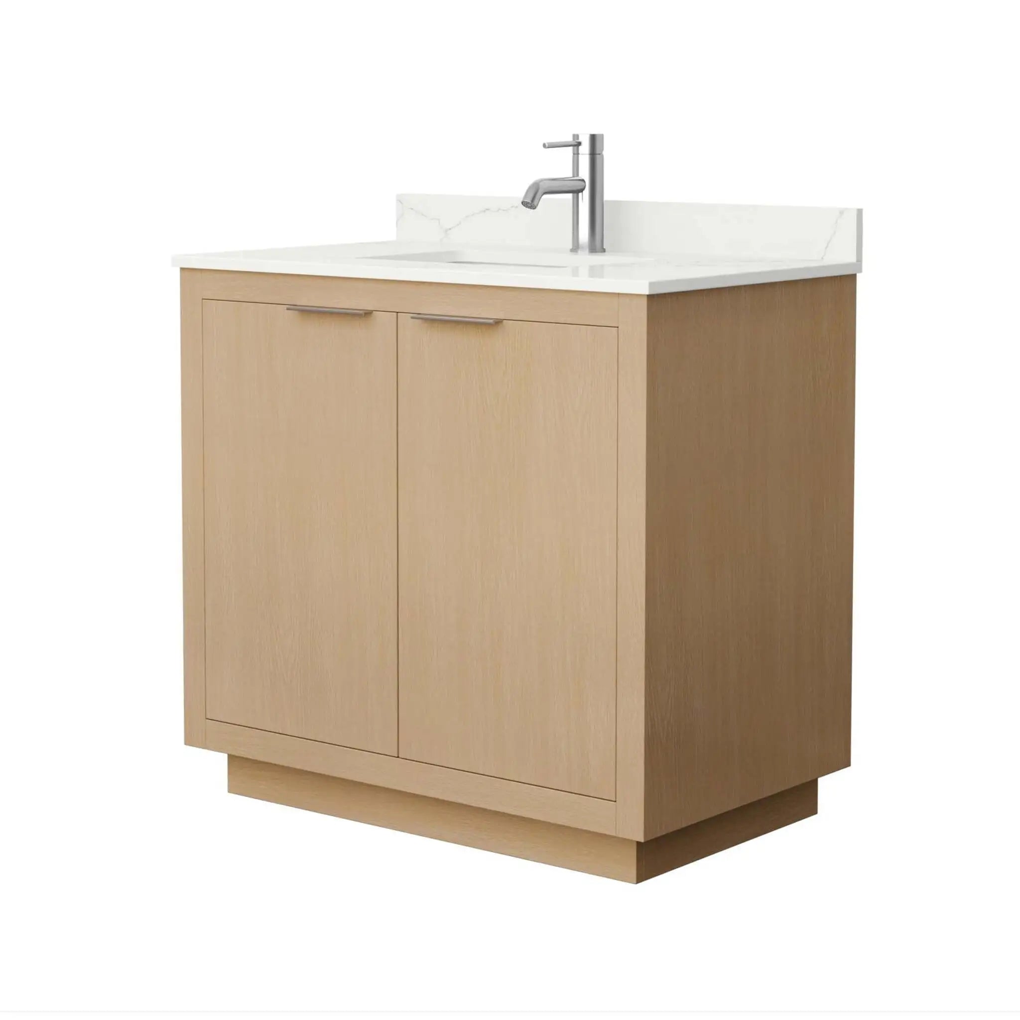 36" Maroni Single Bathroom Vanity in Light Straw with Brushed Nickel Trim by Wyndham