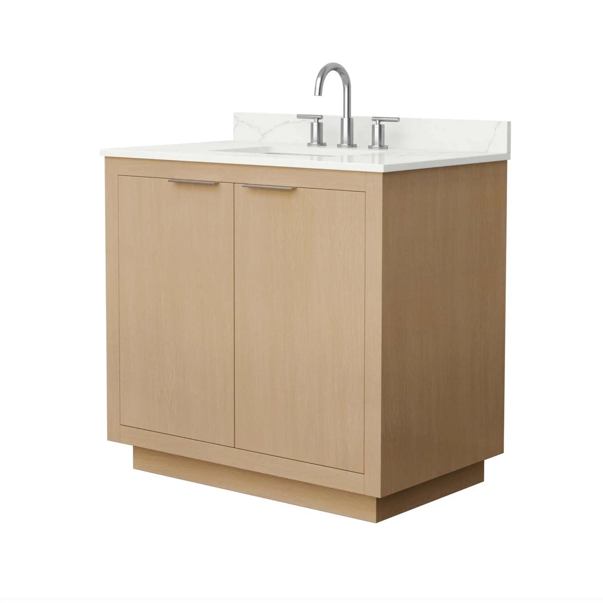 36" Maroni Single Bathroom Vanity in Light Straw with Brushed Nickel Trim by Wyndham