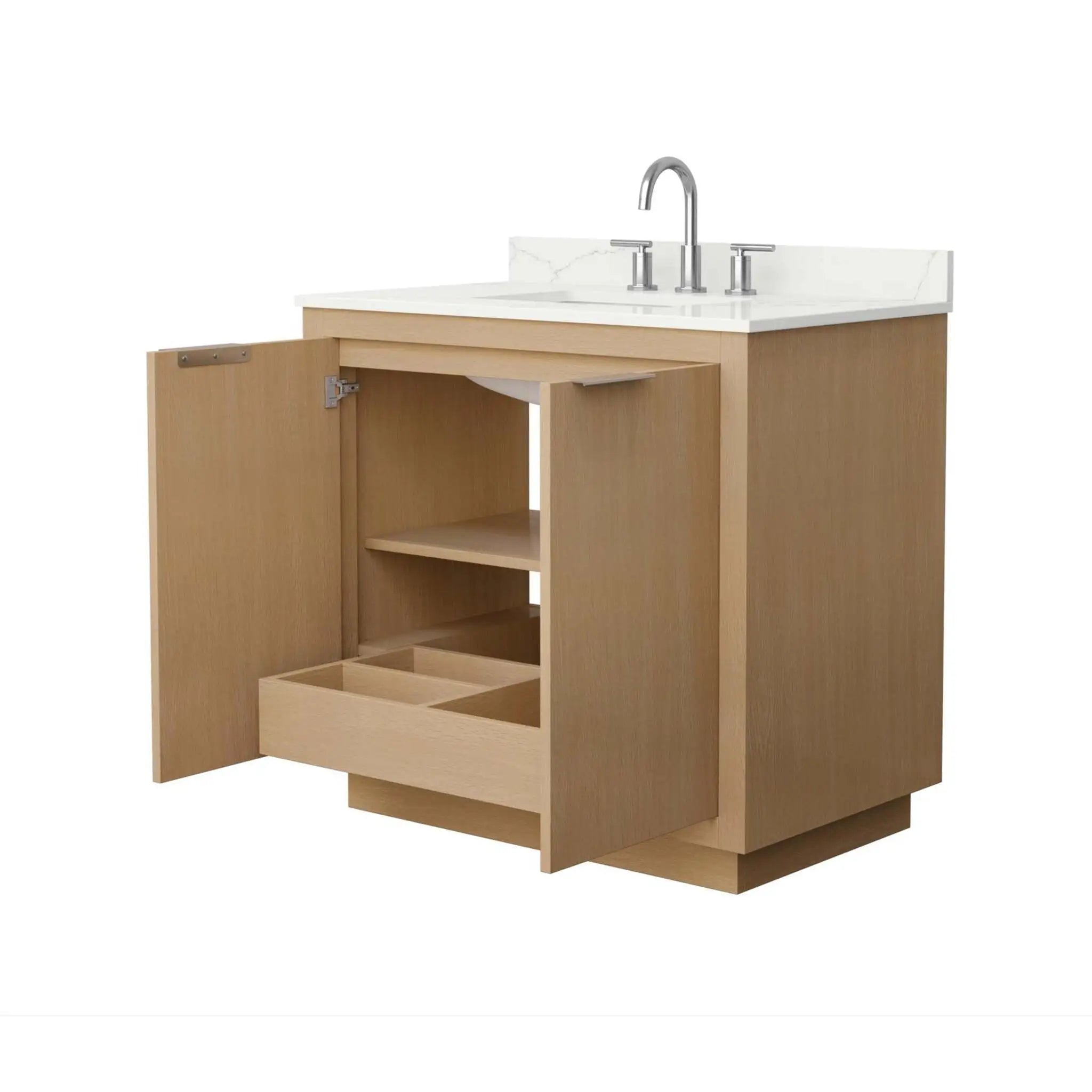 36" Maroni Single Bathroom Vanity in Light Straw with Brushed Nickel Trim by Wyndham