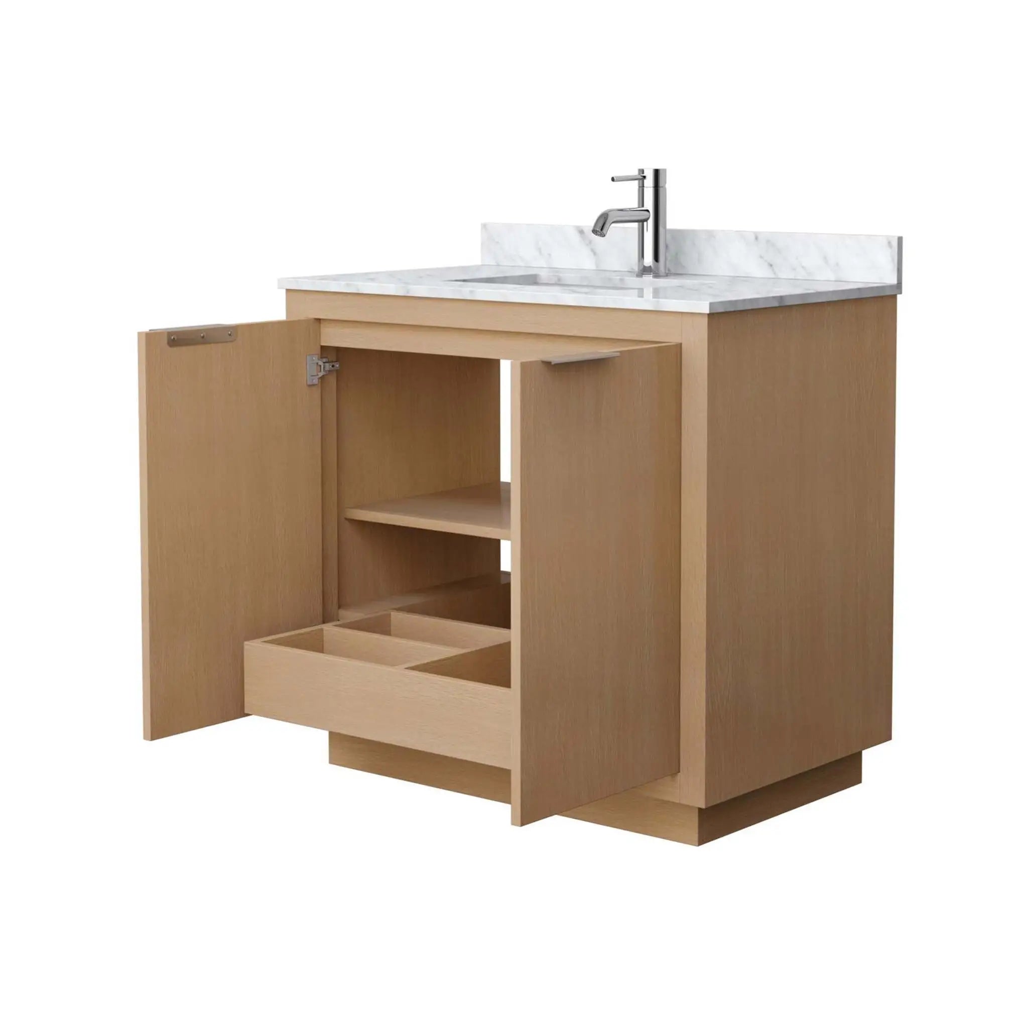 36" Maroni Single Bathroom Vanity in Light Straw with Brushed Nickel Trim by Wyndham