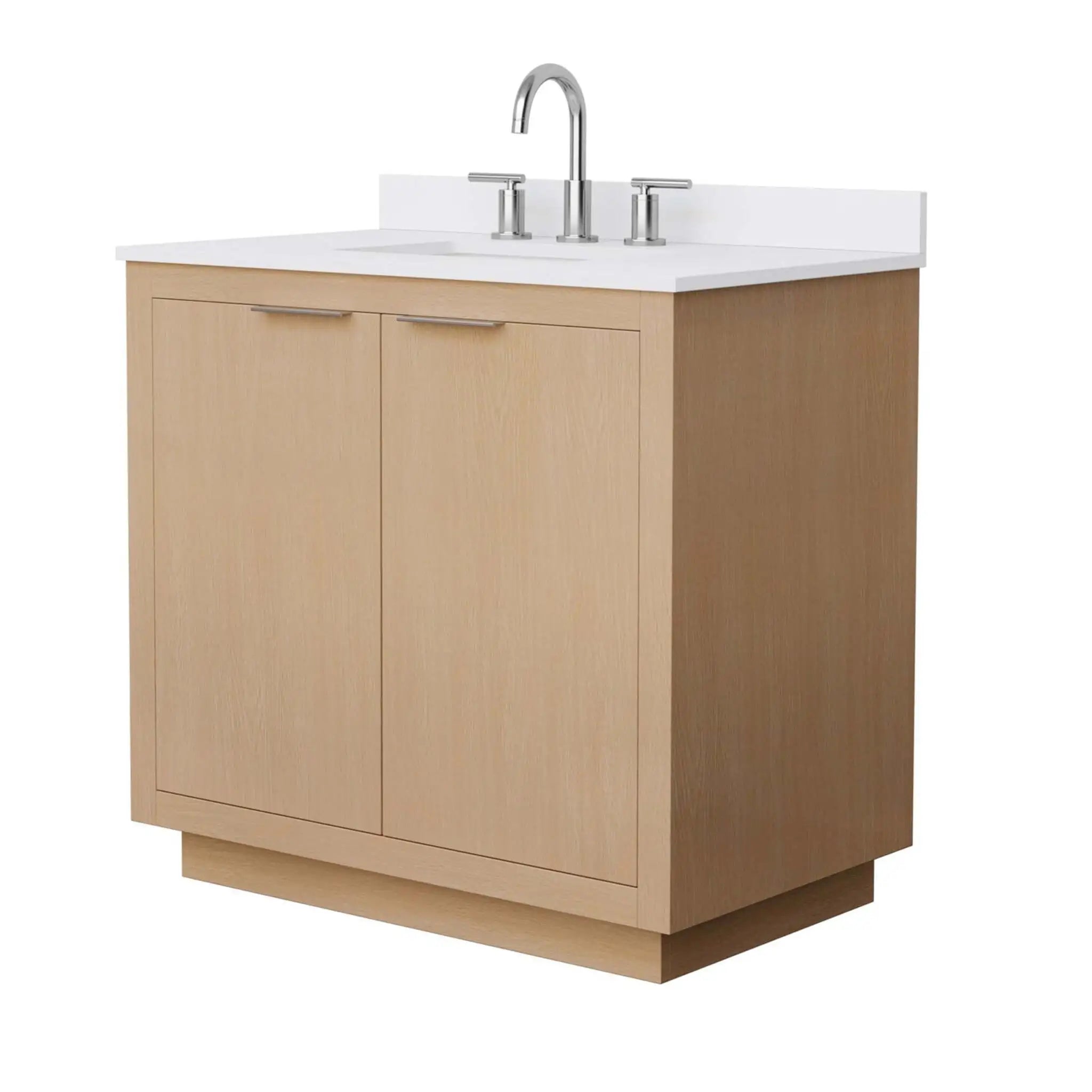 36" Maroni Single Bathroom Vanity in Light Straw with Brushed Nickel Trim by Wyndham