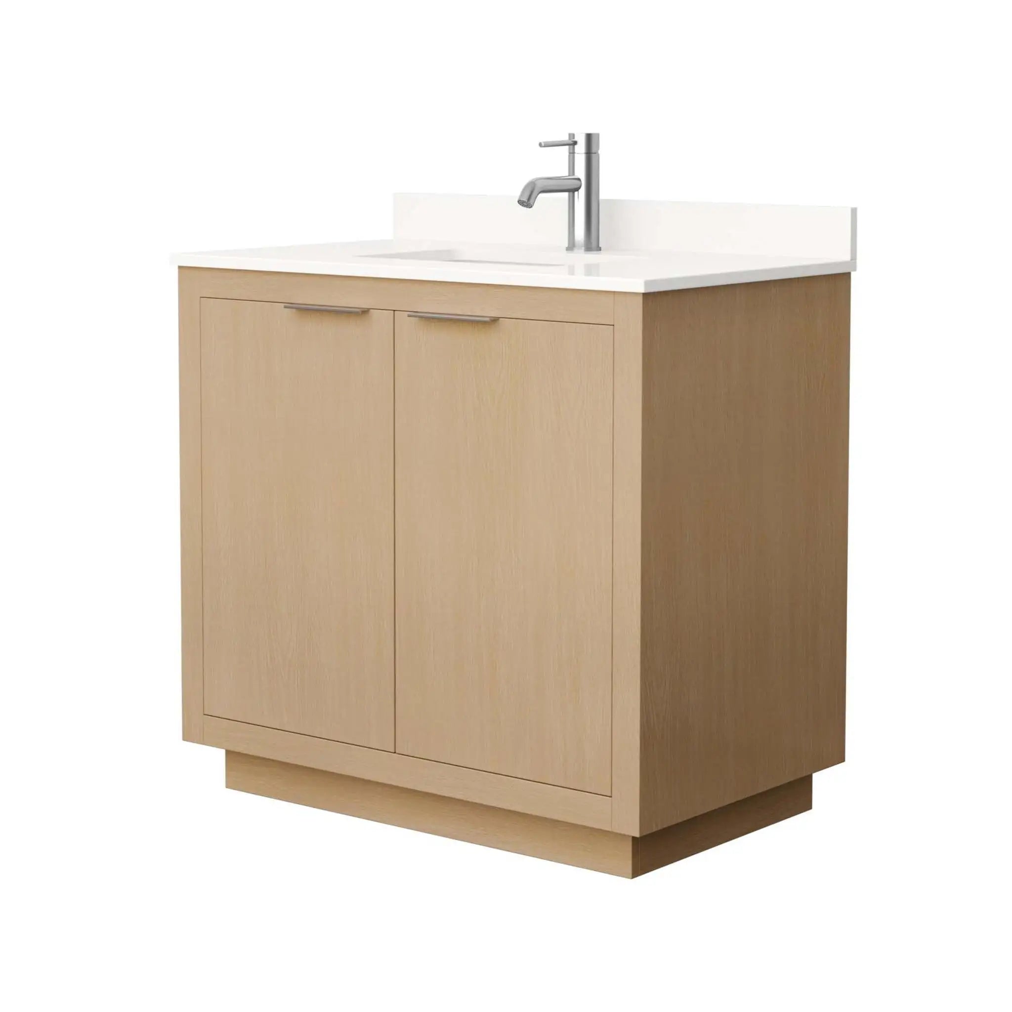 36" Maroni Single Bathroom Vanity in Light Straw with Brushed Nickel Trim by Wyndham