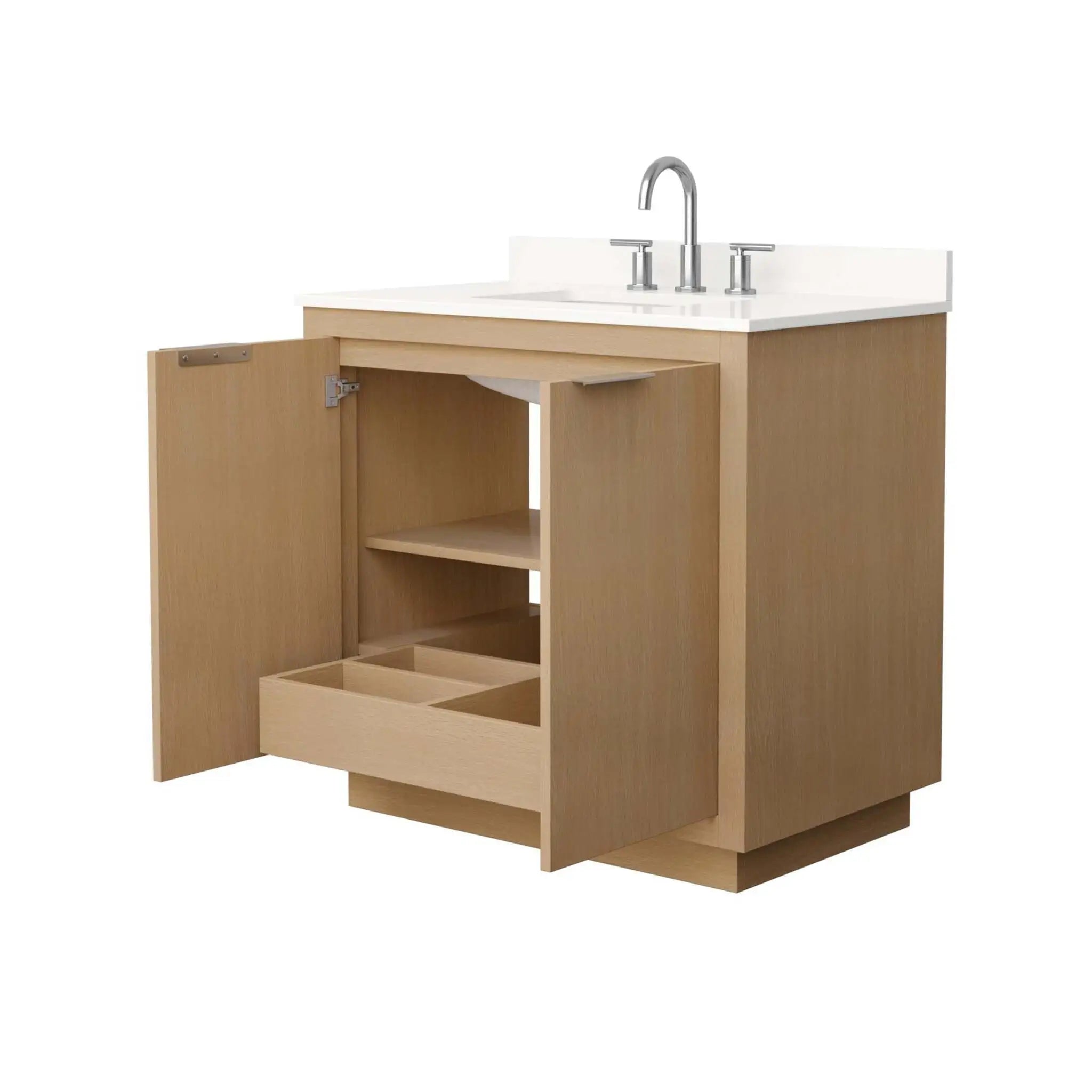 36" Maroni Single Bathroom Vanity in Light Straw with Brushed Nickel Trim by Wyndham