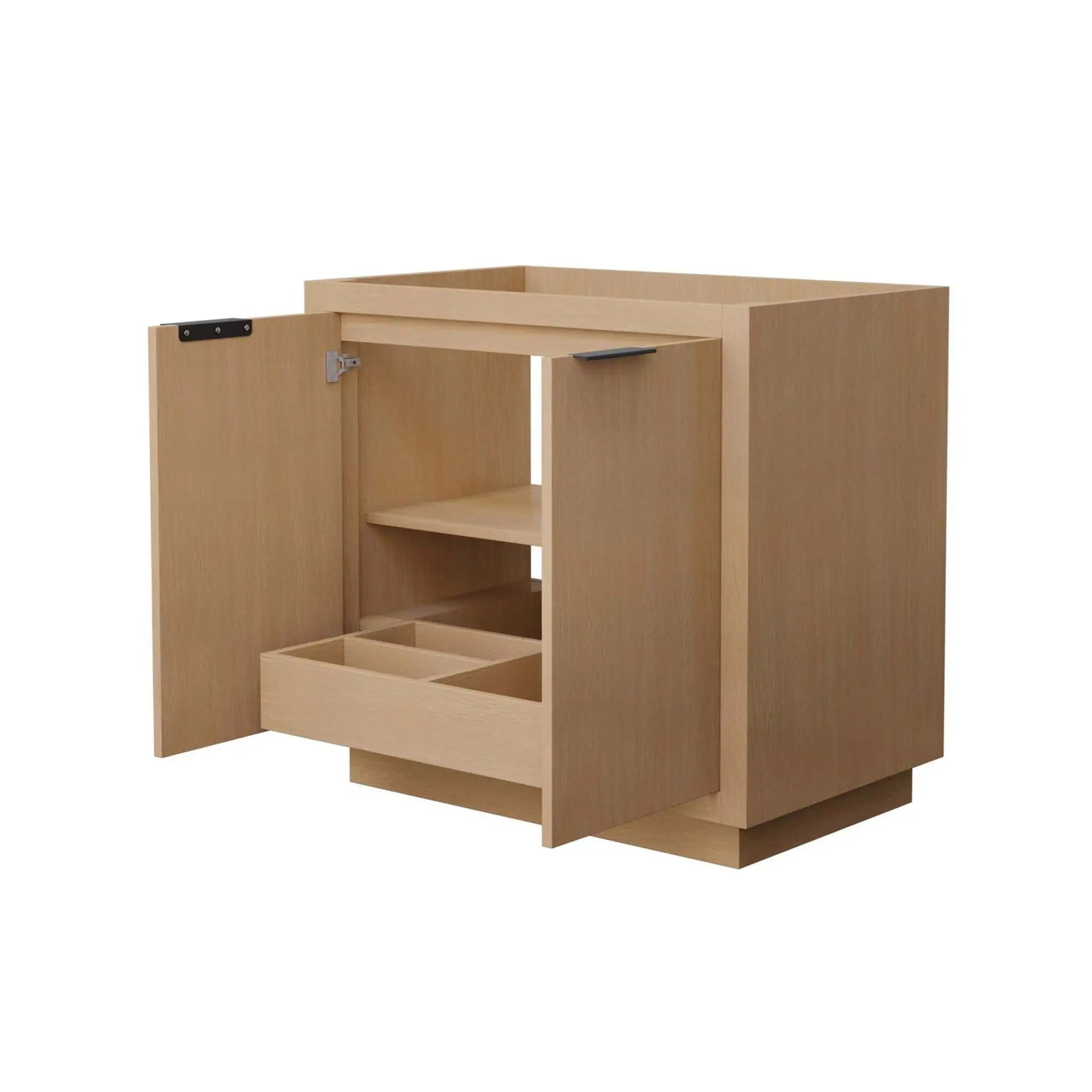 36" Maroni Single Bathroom Vanity in Light Straw with Matte Black Trim by Wyndham