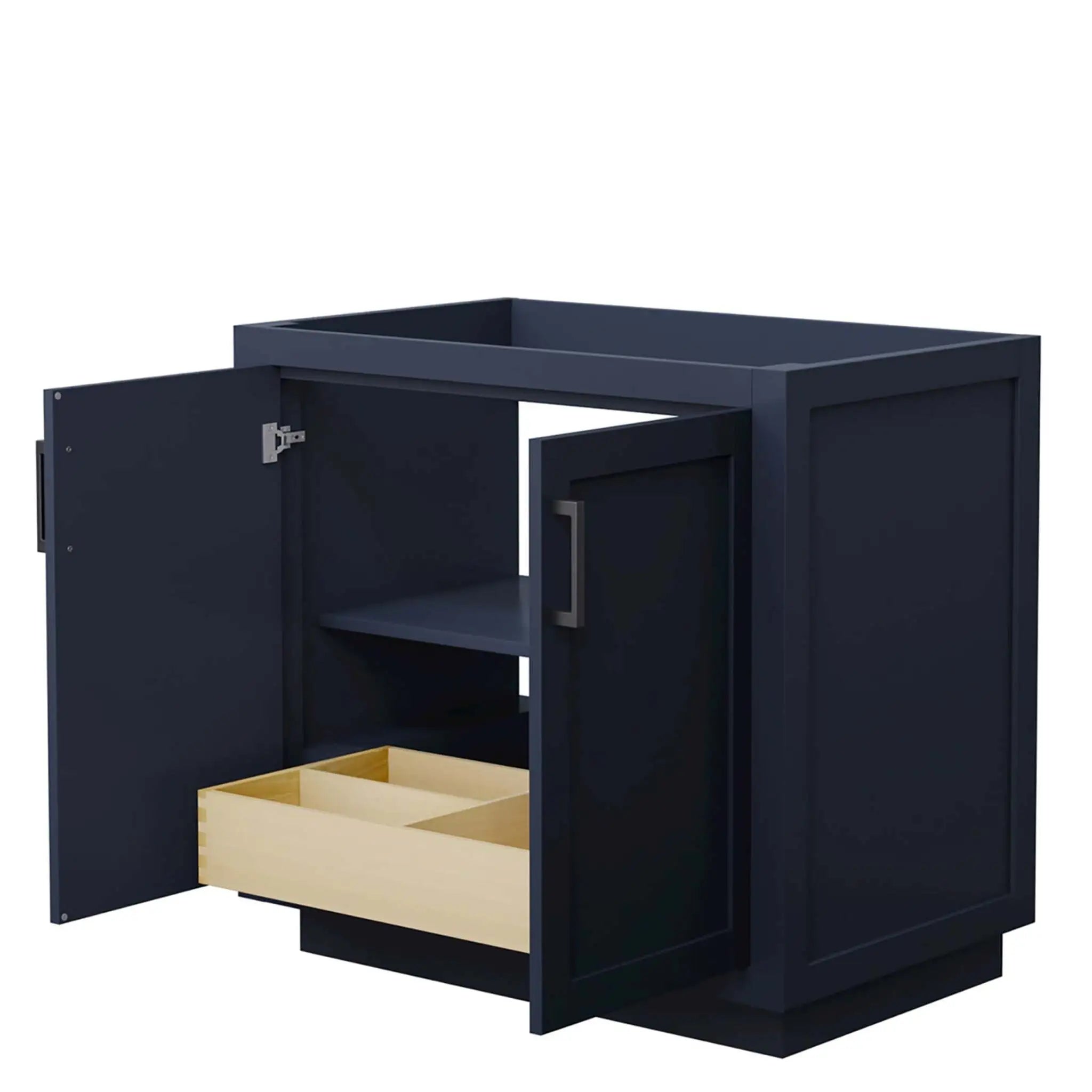 36" Miranda Single Bathroom Vanity in Dark Blue with Matte Black Trim by Wyndham