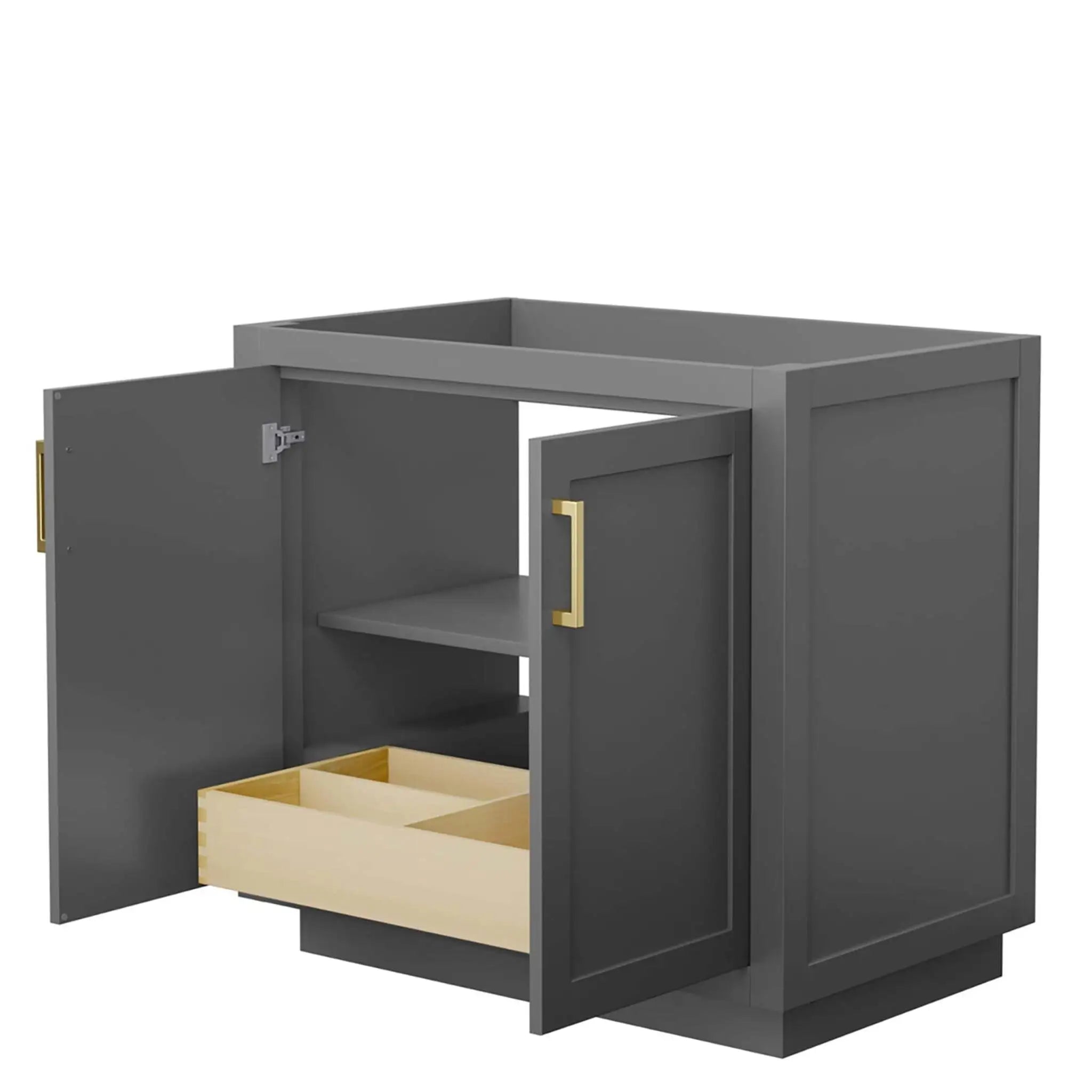 36" Miranda Single Bathroom Vanity in Dark Gray with Brushed Gold Trim by Wyndham
