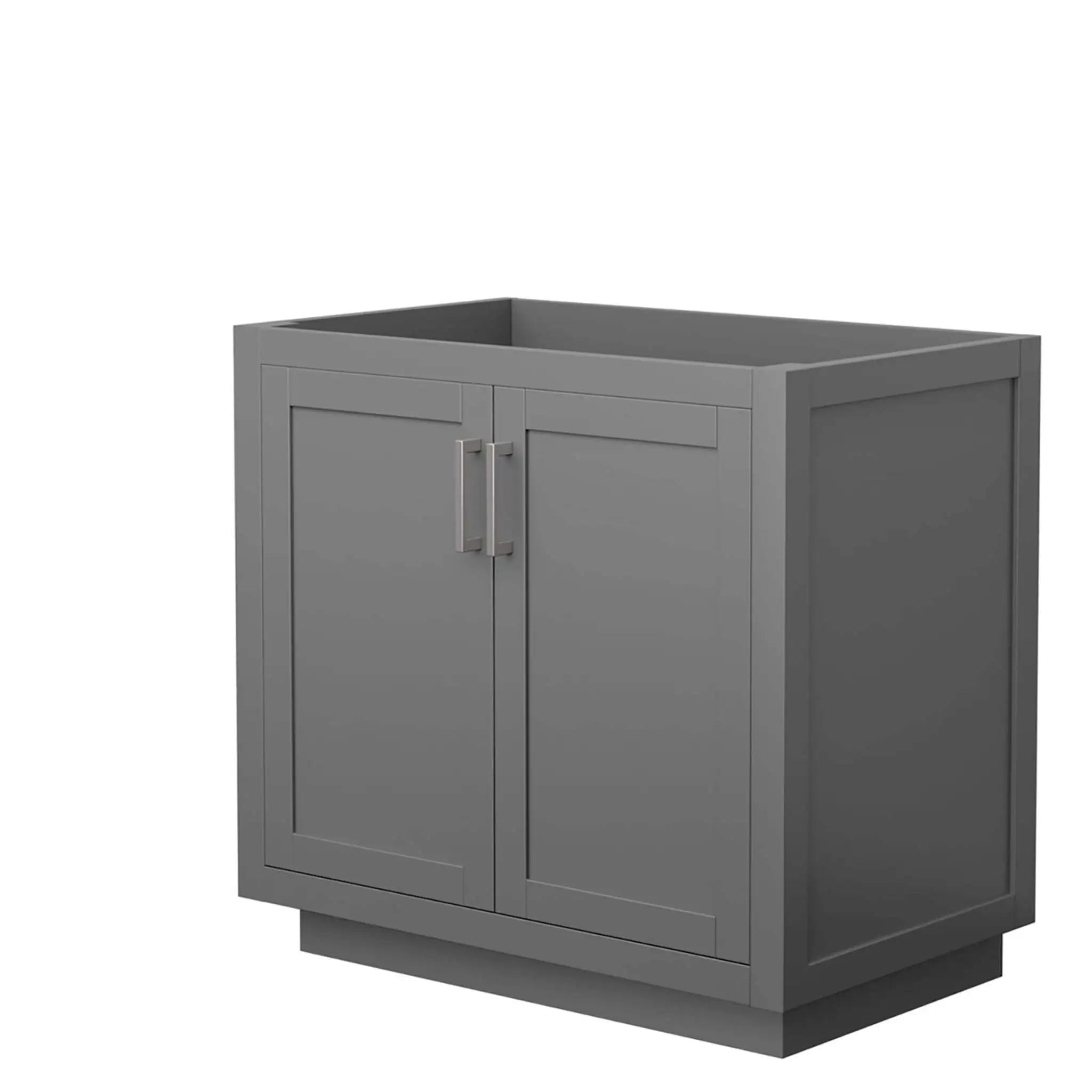 36" Miranda Single Bathroom Vanity in Dark Gray with Brushed Nickel Trim by Wyndham