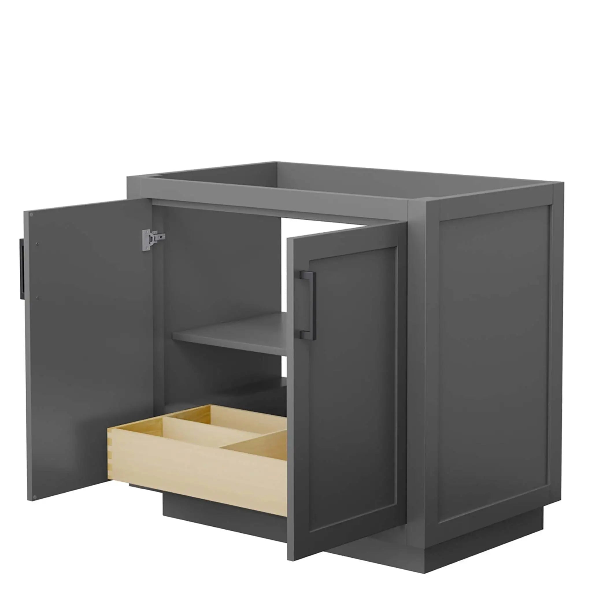 36" Miranda Single Bathroom Vanity in Dark Gray with Matte Black Trim by Wyndham