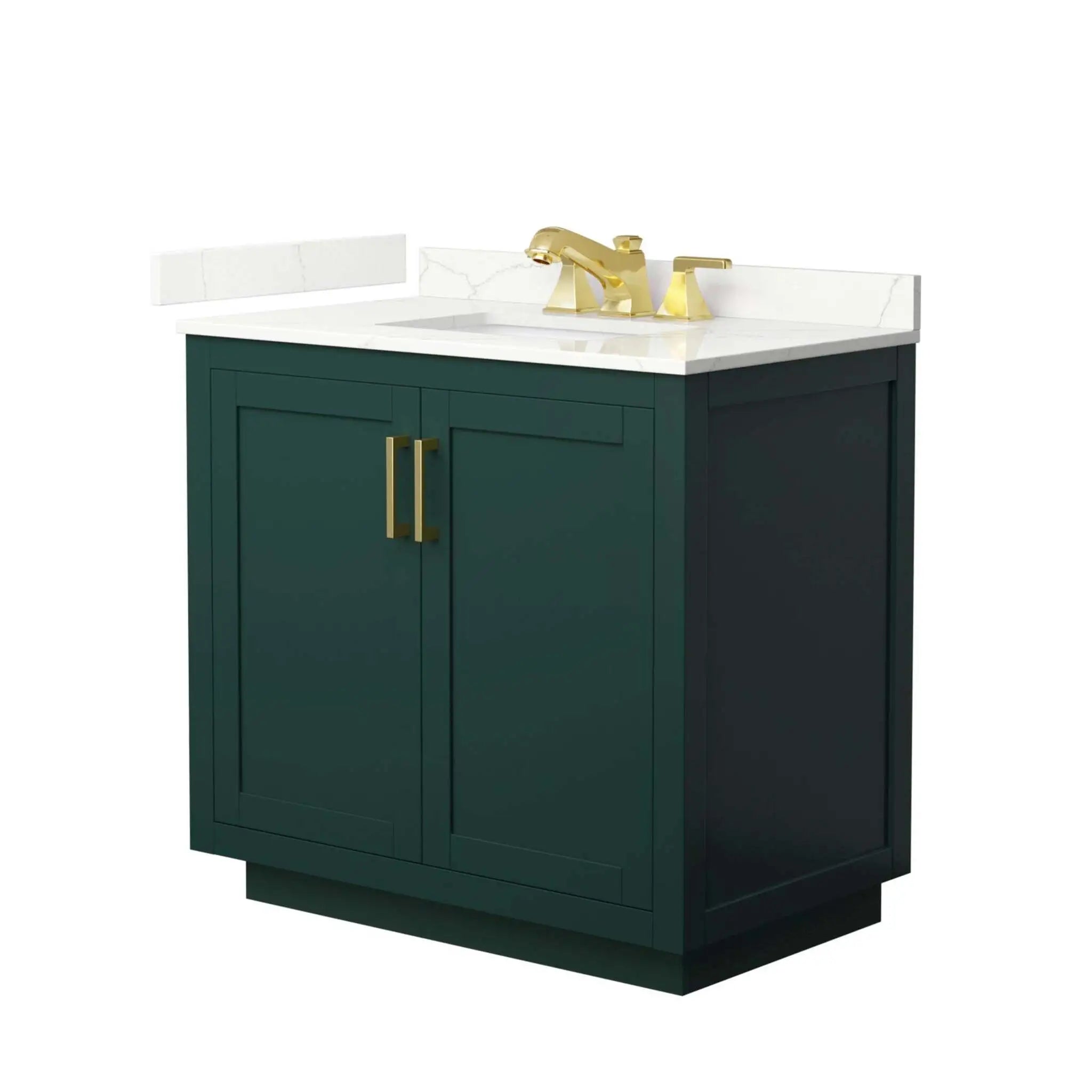 36" Miranda Single Bathroom Vanity in Green with Brushed Gold Trim by Wyndham