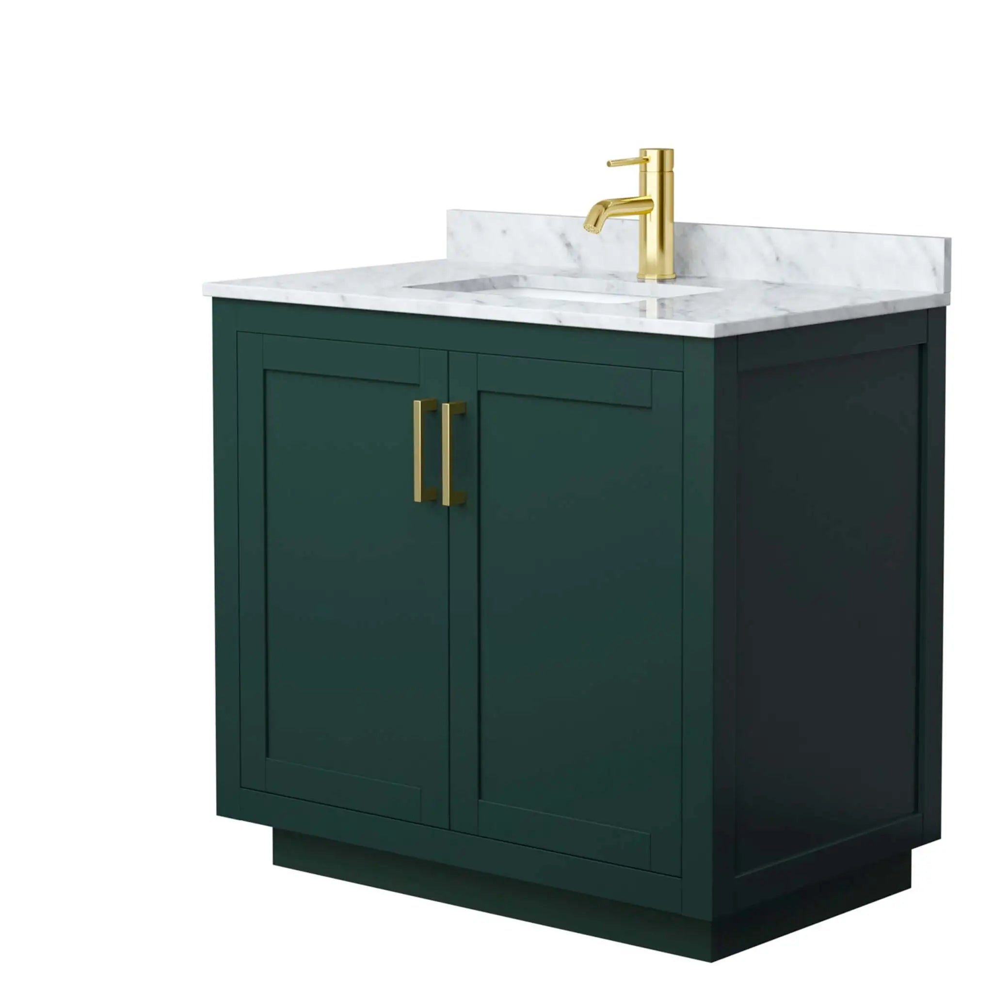 36" Miranda Single Bathroom Vanity in Green with Brushed Gold Trim by Wyndham
