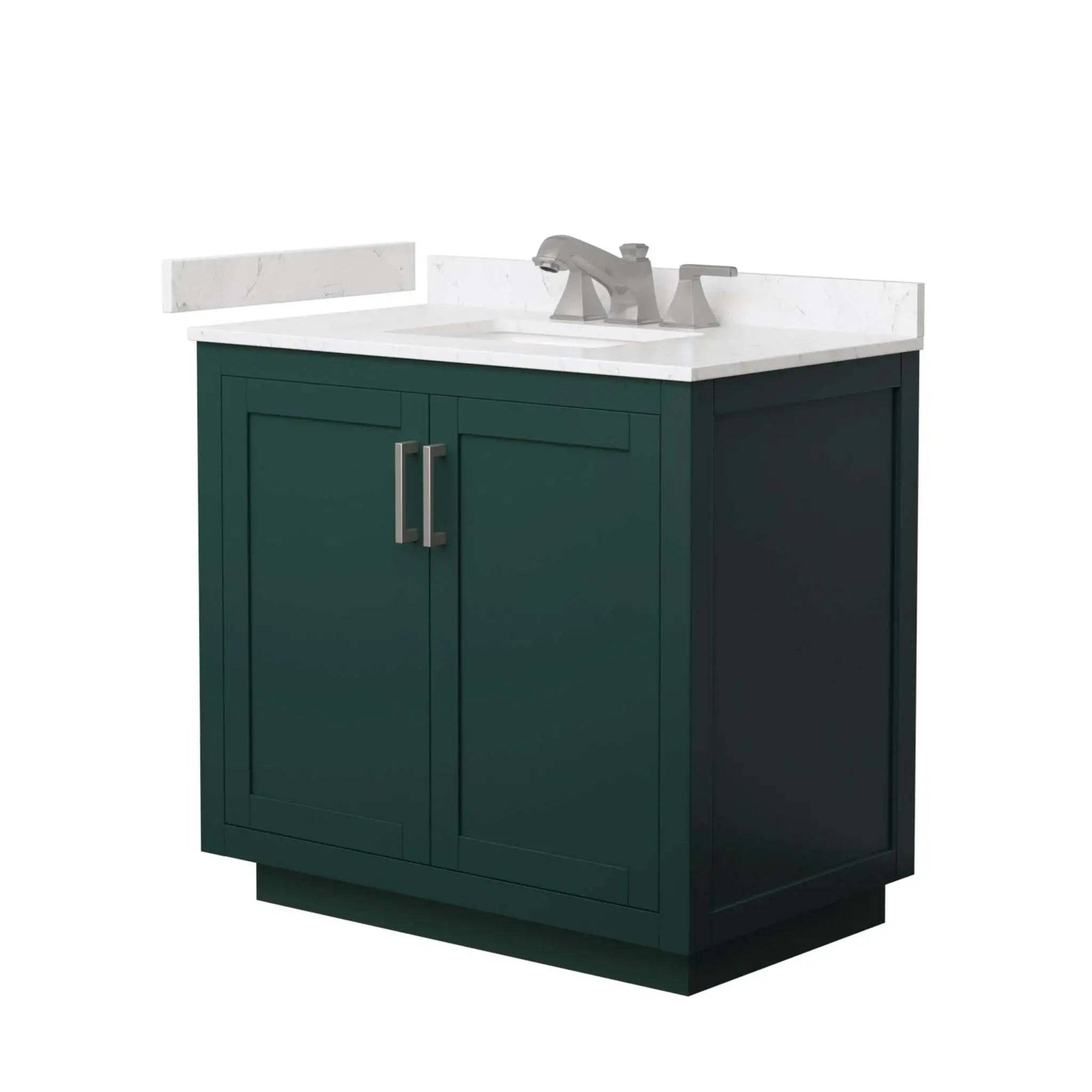 36" Miranda Single Bathroom Vanity in Green with Brushed Nickel Trim by Wyndham