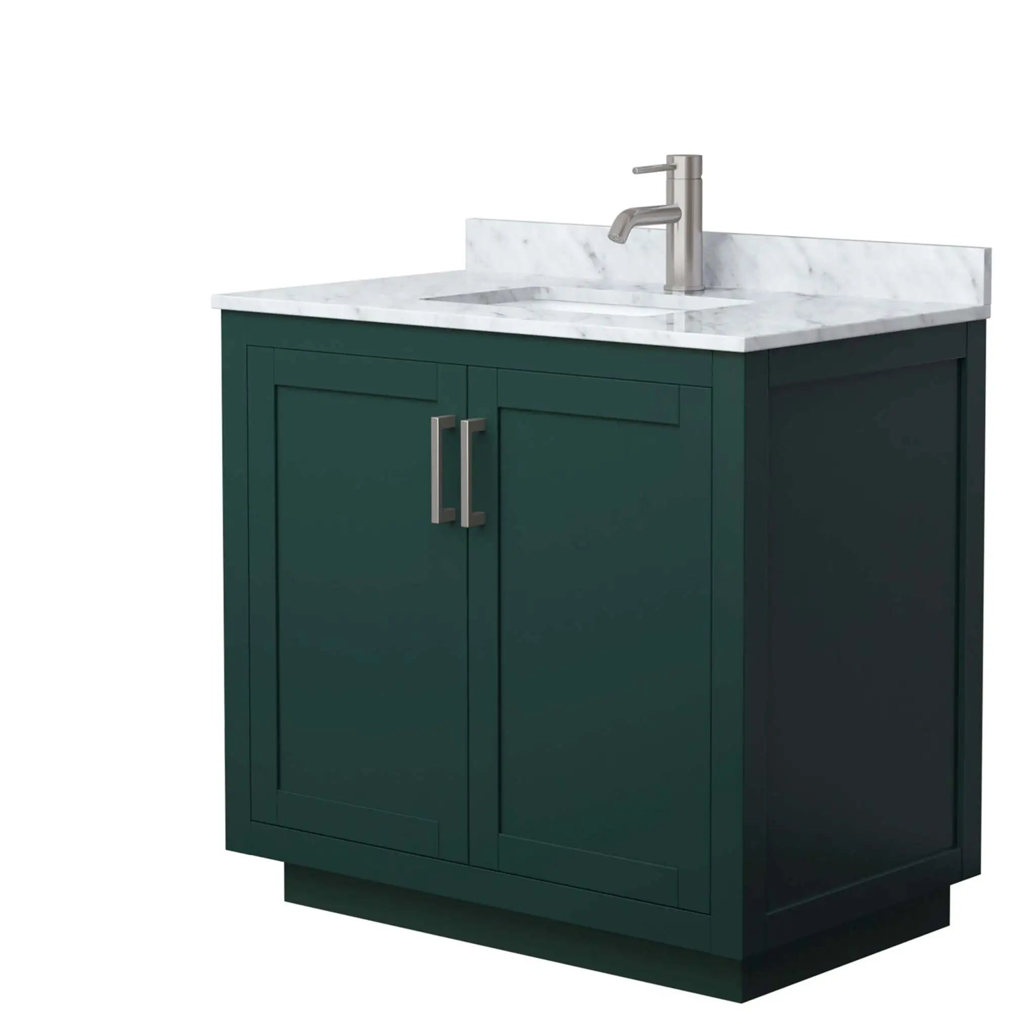36" Miranda Single Bathroom Vanity in Green with Brushed Nickel Trim by Wyndham