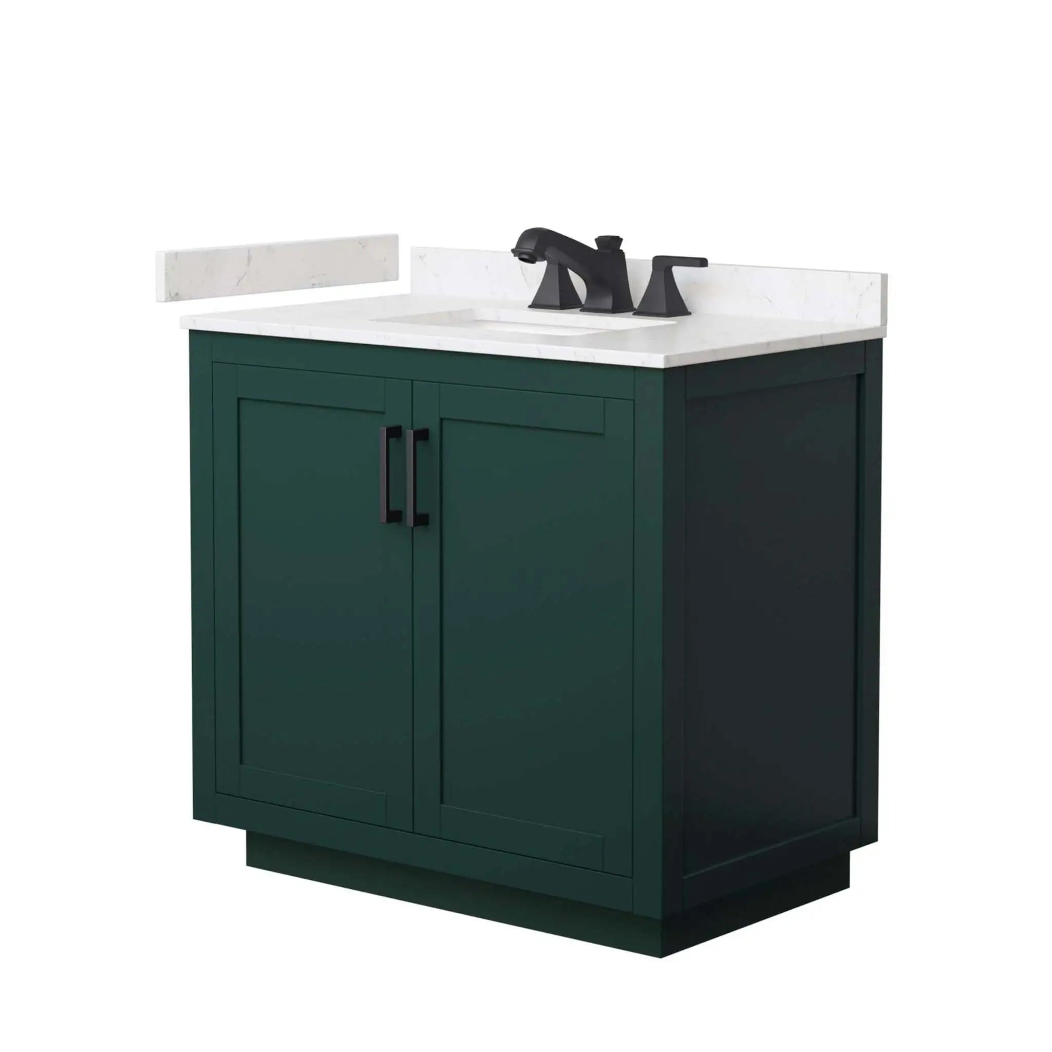 36" Miranda Single Bathroom Vanity in Green with Matte Black Trim by Wyndham