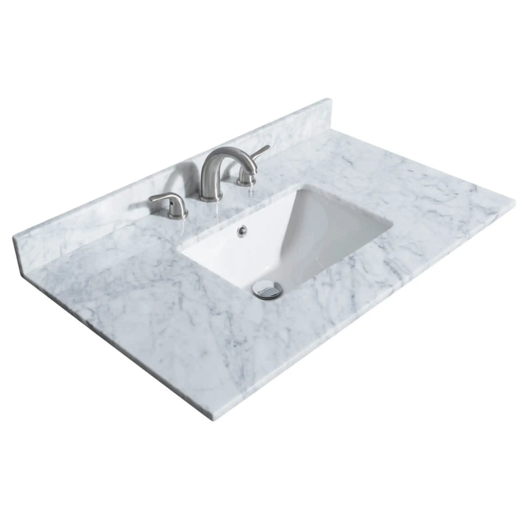 36" Miranda Single Bathroom Vanity in White with Brushed Gold Trim by Wyndham