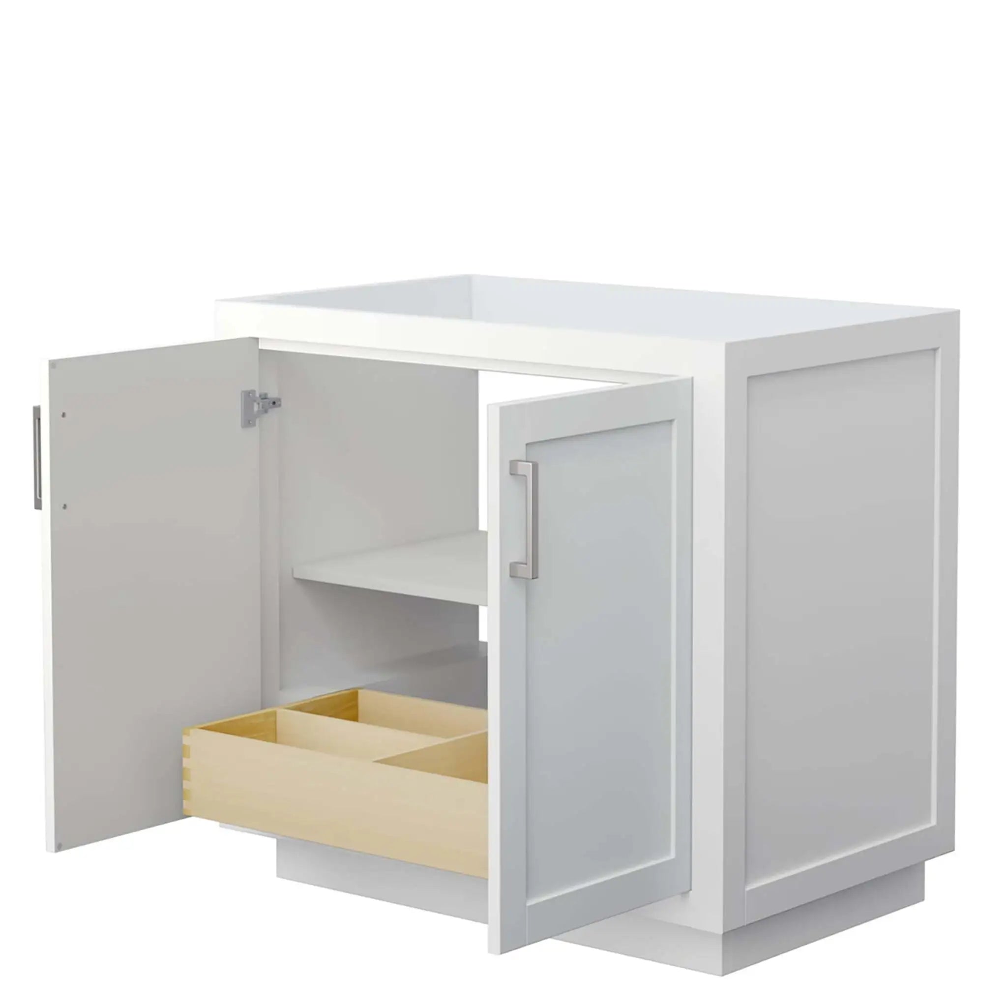 36" Miranda Single Bathroom Vanity in White with Brushed Nickel Trim by Wyndham
