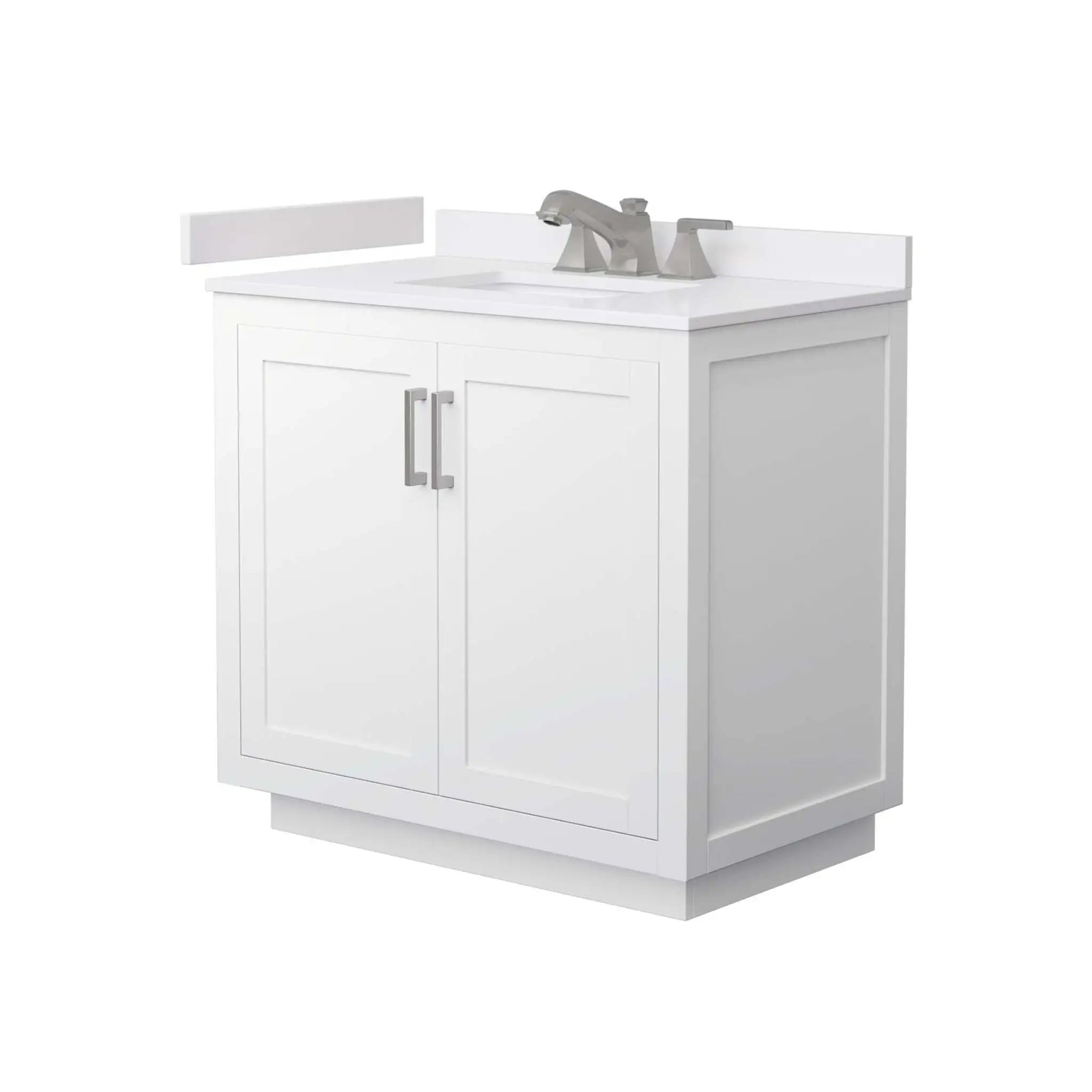 36" Miranda Single Bathroom Vanity in White with Brushed Nickel Trim by Wyndham