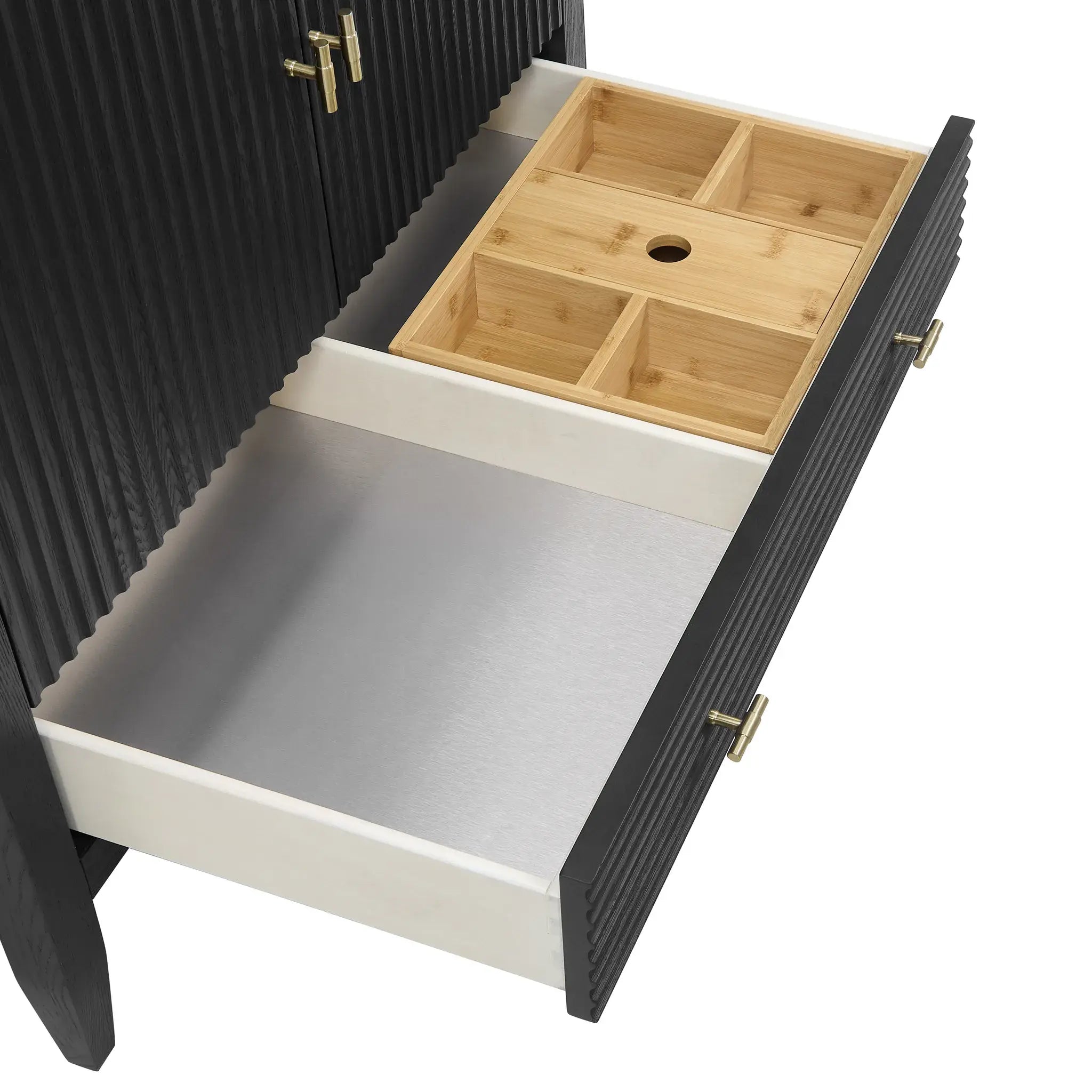 36" Myrrin Vanity in Carbon Oak-Lime Delight Silestone-8" Widespread image 12