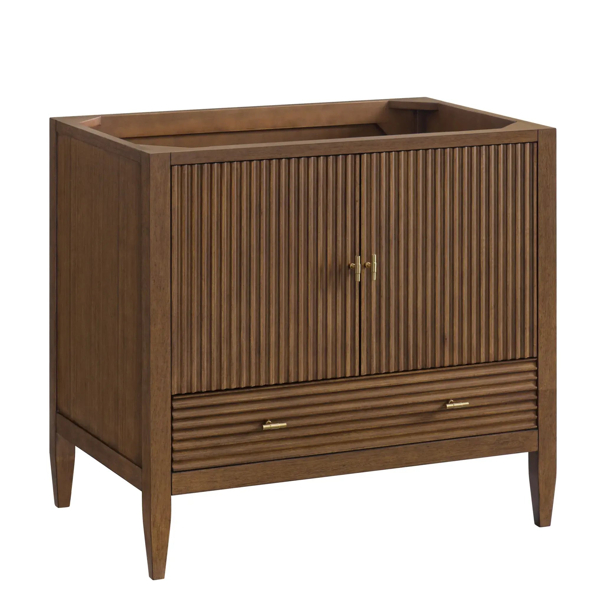 36" Myrrin Vanity in Mid Century Walnut-Ethereal Noctis Silestone-8" Widespread image 1