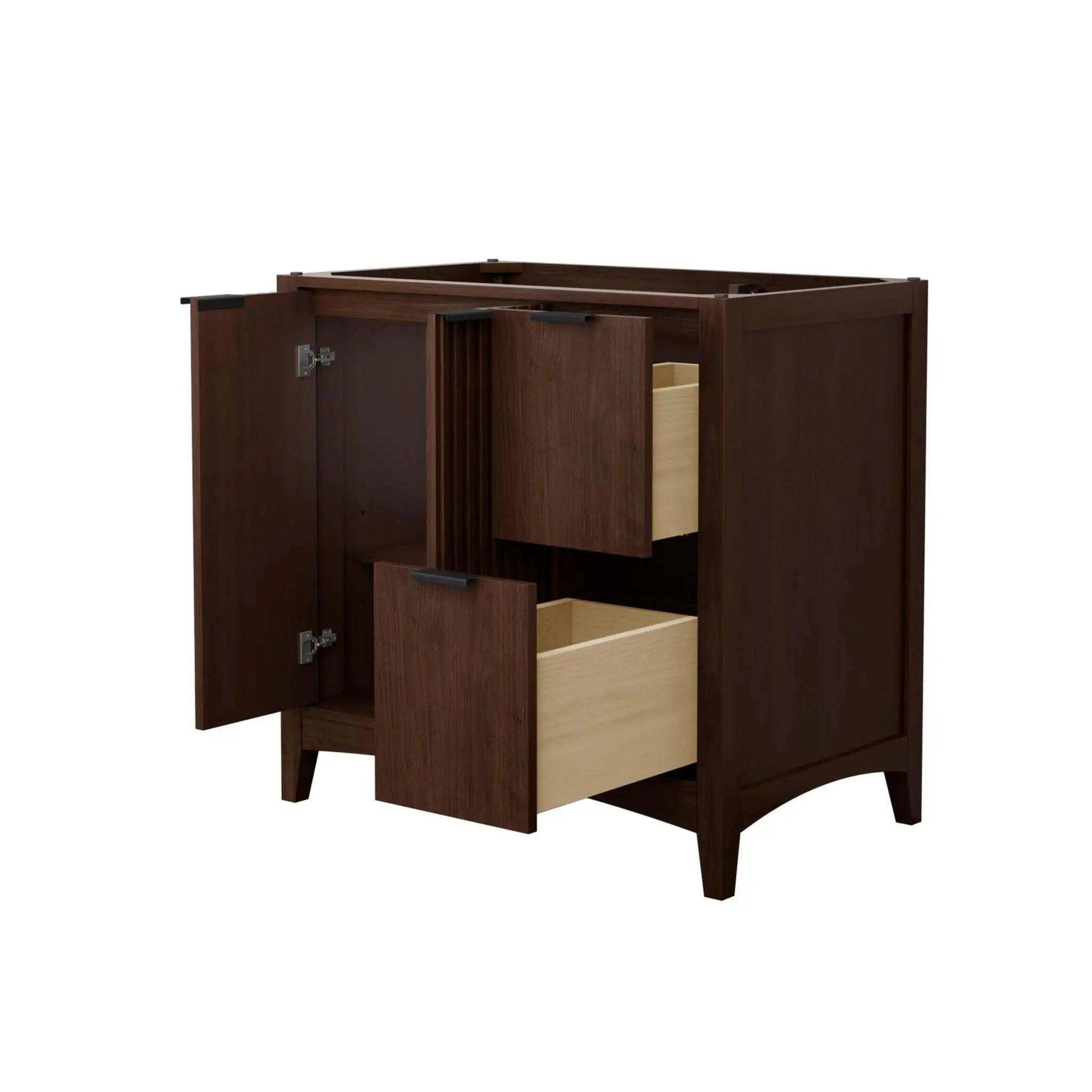 36" Palmilla Single Bathroom Vanity in Dark Walnut with Matte Black Trim by Wyndham