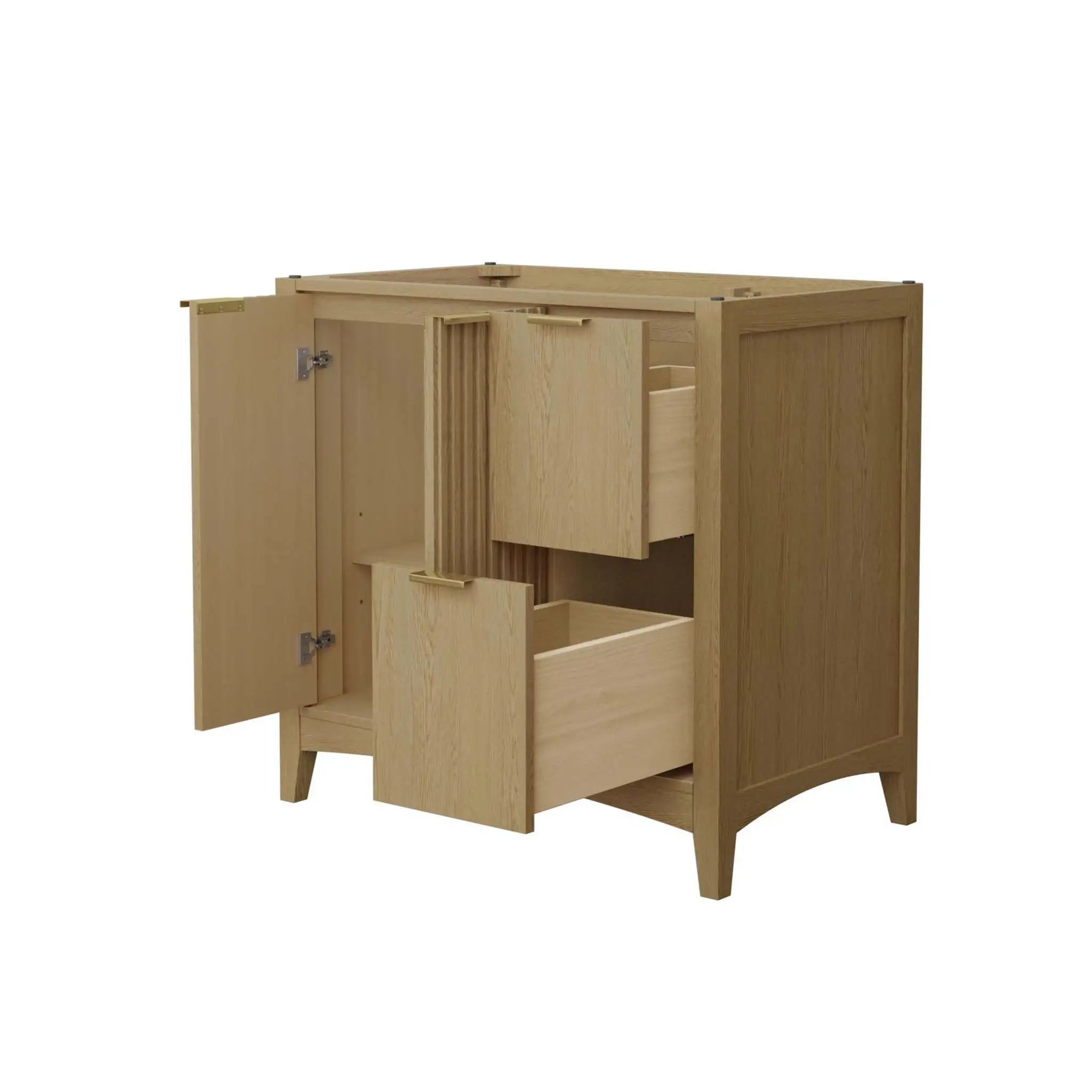 36" Palmilla Single Bathroom Vanity in Natural Oak with Brushed Gold Trim by Wyndham