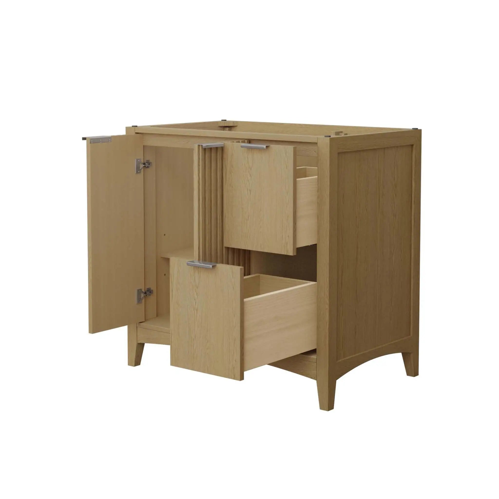 36" Palmilla Single Bathroom Vanity in Natural Oak with Brushed Nickel Trim by Wyndham