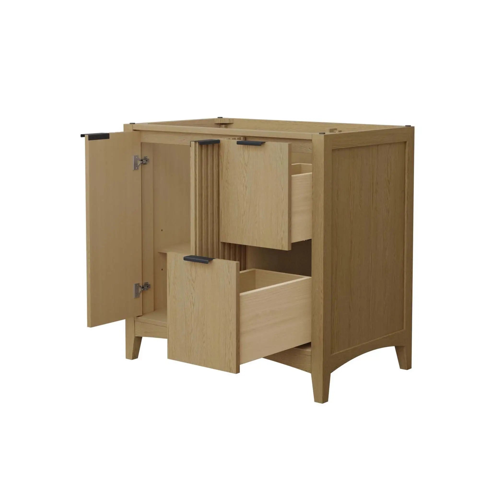 36" Palmilla Single Bathroom Vanity in Natural Oak with Matte Black Trim by Wyndham
