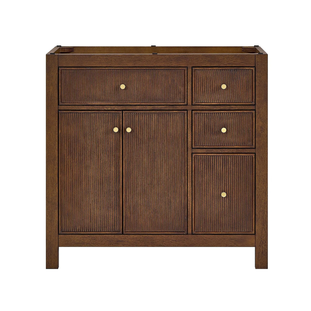 36" Pendry Single Bathroom Vanity Dark Walnut Brushed Gold Trim by wyndham View 25