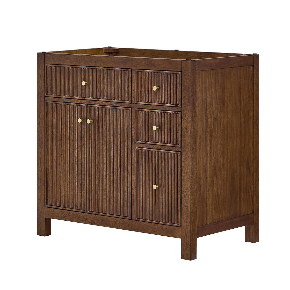 36" Pendry Single Bathroom Vanity Dark Walnut Brushed Gold Trim by wyndham View 28