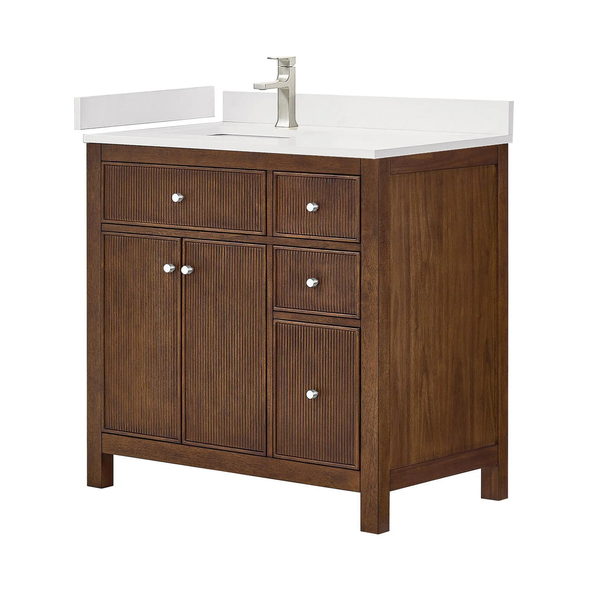 36" Pendry Single Bathroom Vanity Dark Walnut Brushed Nickel Trim by wyndham View 5