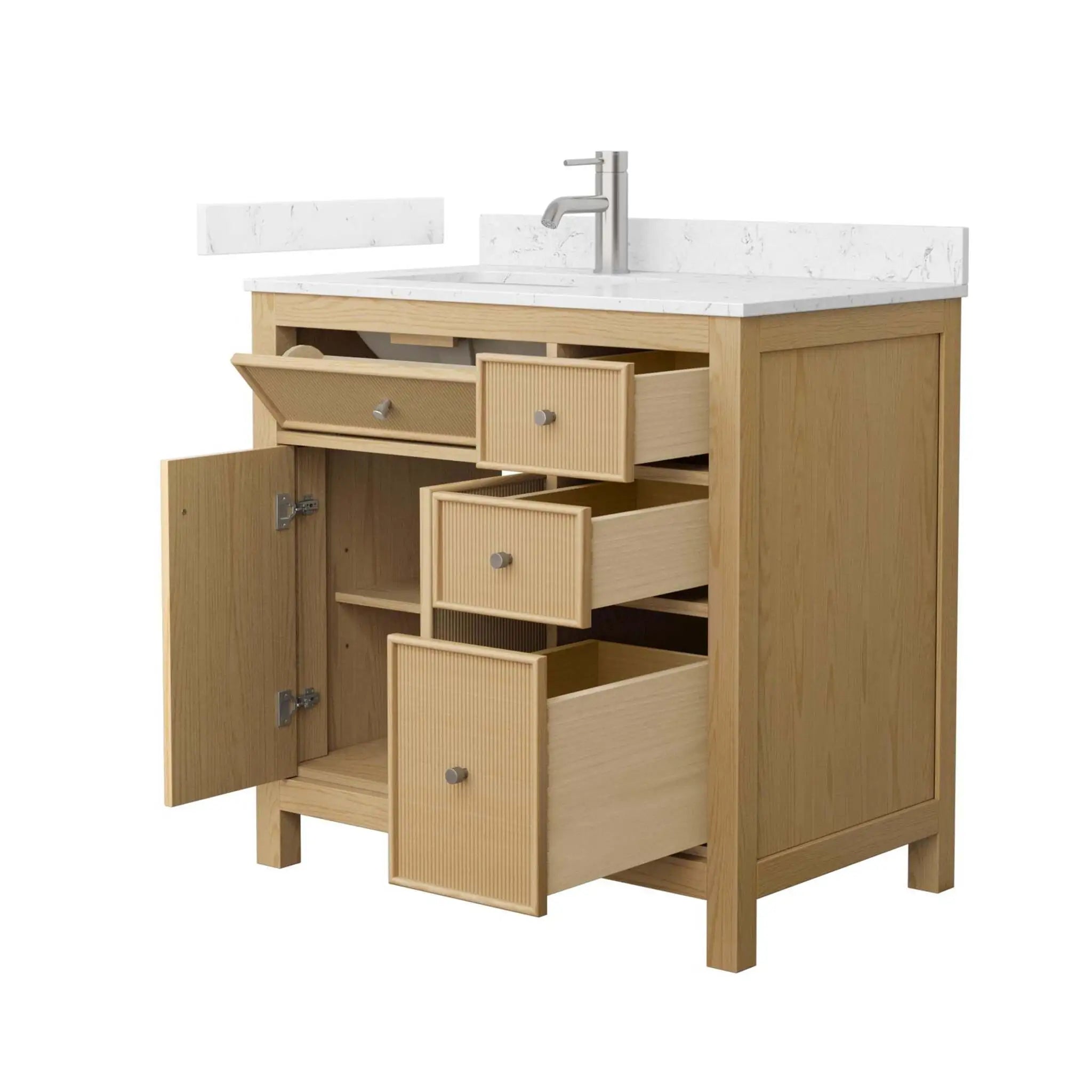 36" Pendry Single Bathroom Vanity in Tanned Oak with Brushed Nickel Trim by Wyndham