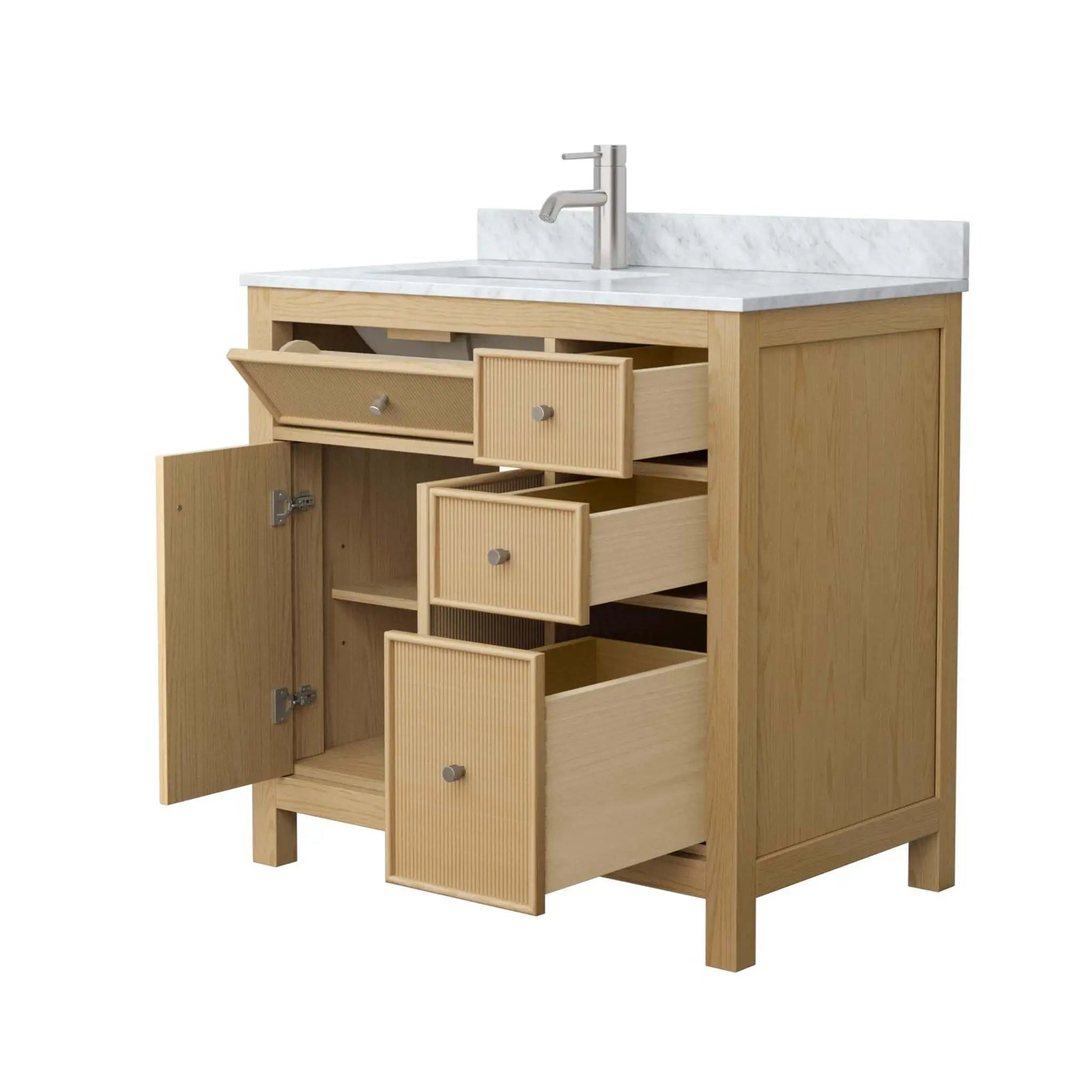 36" Pendry Single Bathroom Vanity in Tanned Oak with Brushed Nickel Trim by Wyndham