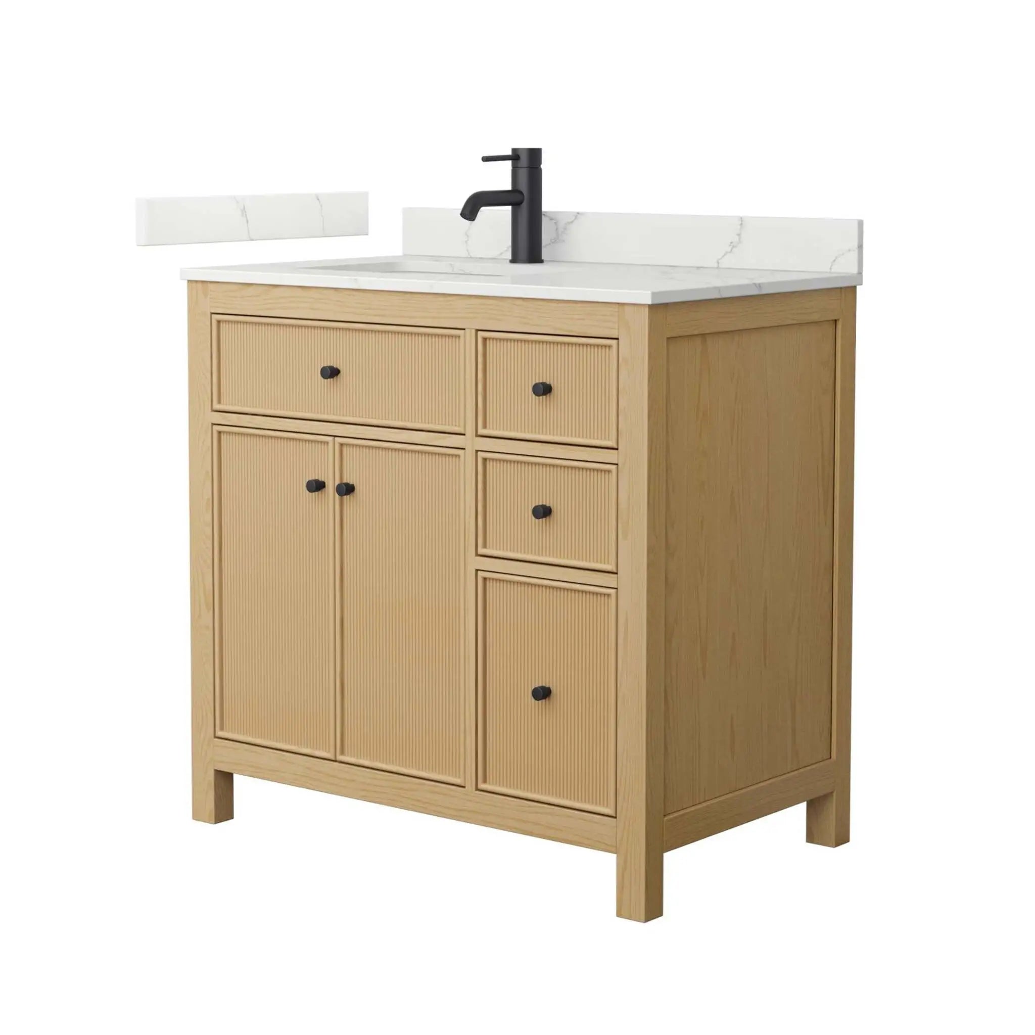 36" Pendry Single Bathroom Vanity in Tanned Oak with Matte Black Trim by Wyndham