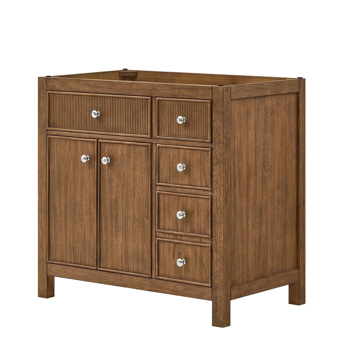 36" Rian Single Bathroom Vanity (Offset) Toasted Walnut Brushed Nickel Trim by wyndham View 3