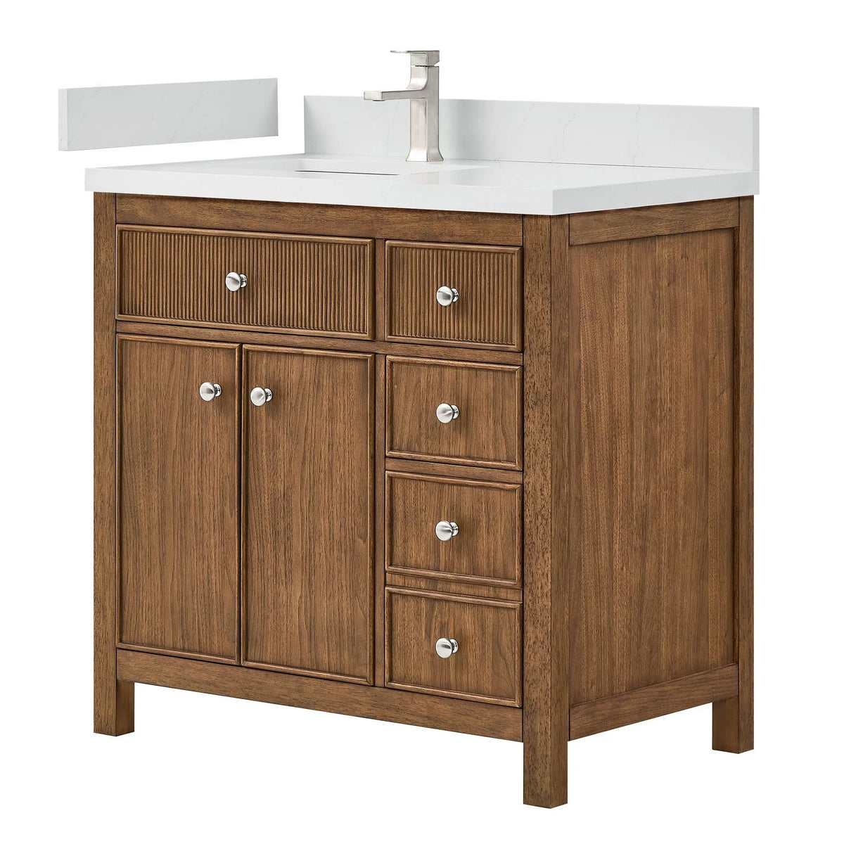 36" Rian Single Bathroom Vanity Toasted Walnut Brushed Nickel Trim by wyndham View 1