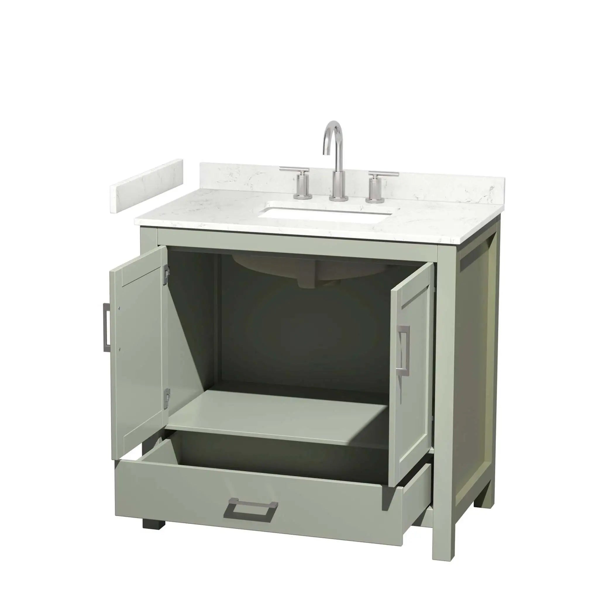 36" Sheffield 36 inch Single Bathroom Vanity in Light Green with Brushed Nickel Trim by Wyndham