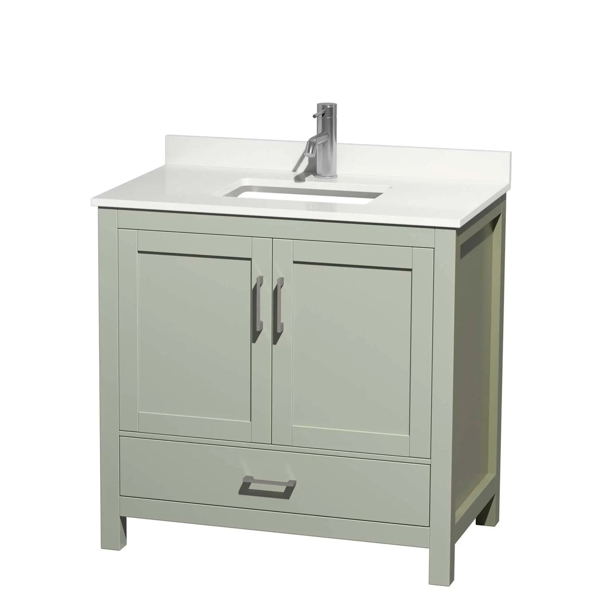 36" Sheffield 36 inch Single Bathroom Vanity in Light Green with Brushed Nickel Trim by Wyndham
