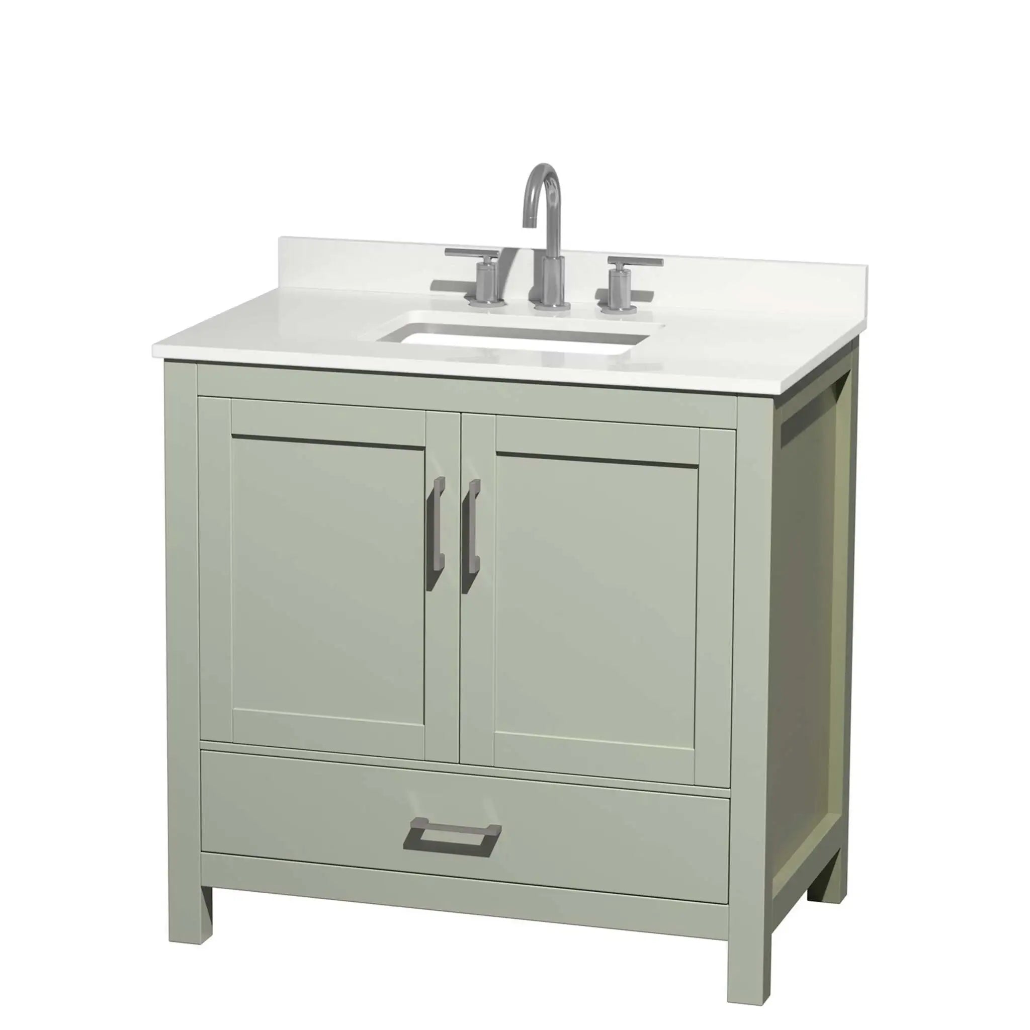 36" Sheffield 36 inch Single Bathroom Vanity in Light Green with Brushed Nickel Trim by Wyndham