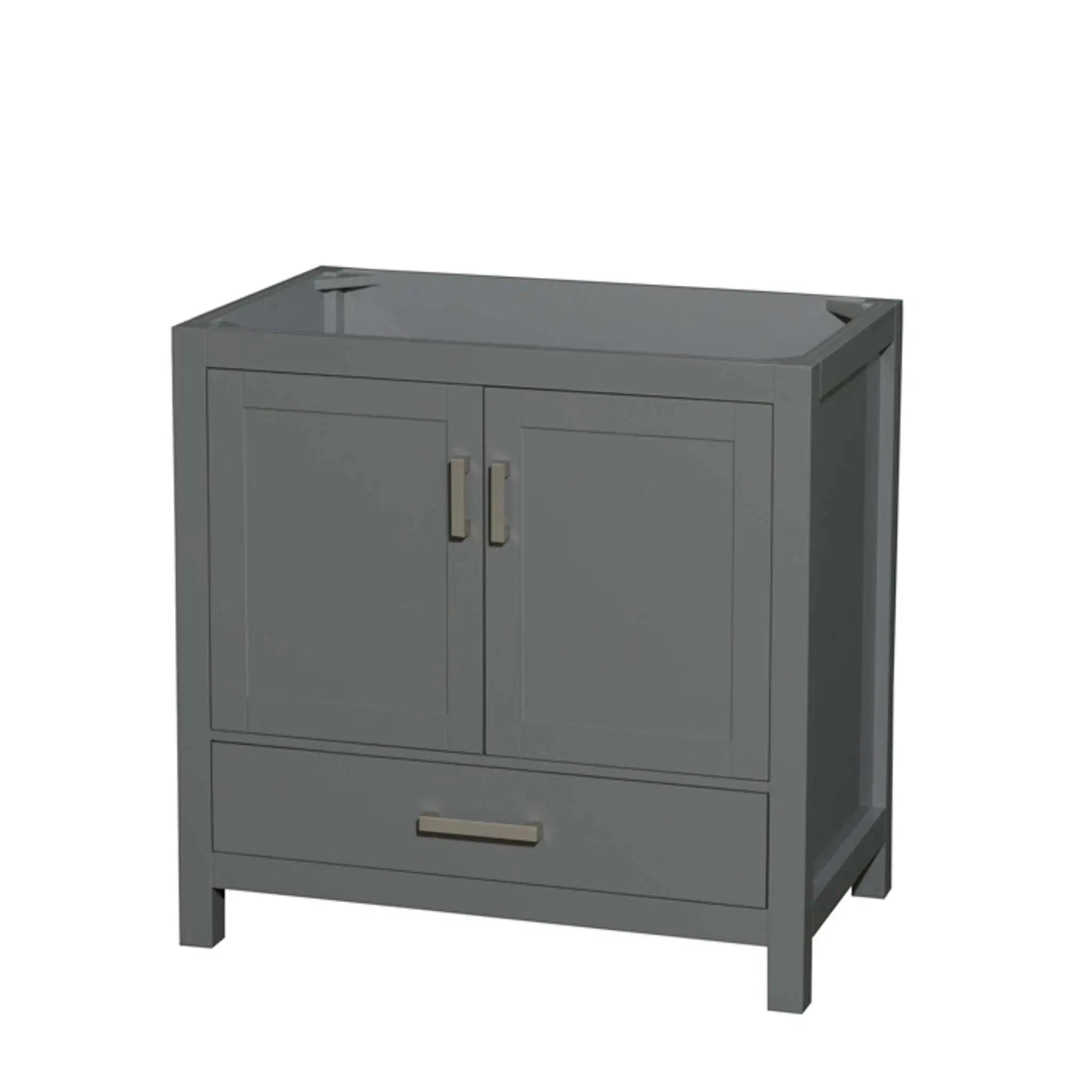 36" Sheffield Single Bathroom Vanity in Dark Gray with Brushed Chrome Trim by Wyndham