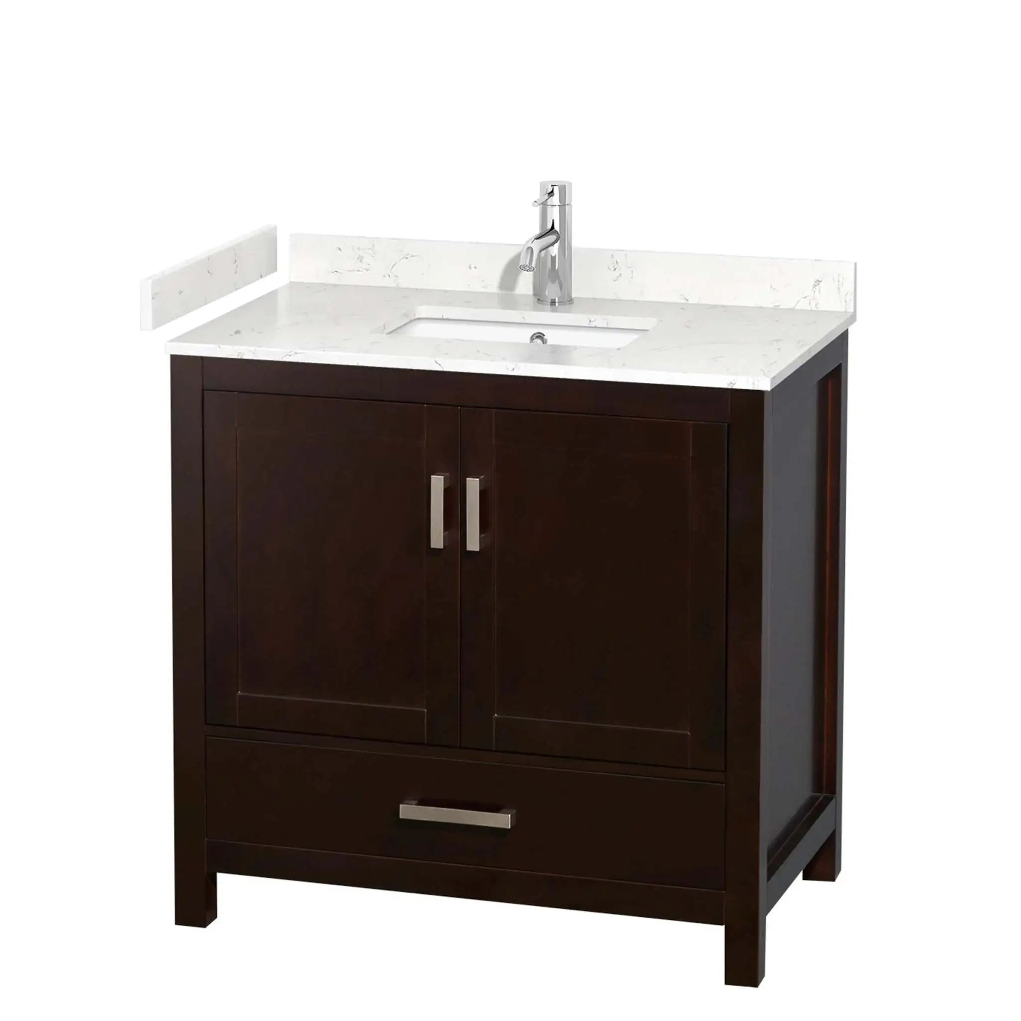 36" Sheffield Single Bathroom Vanity in Espresso with Brushed Chrome Trim by Wyndham