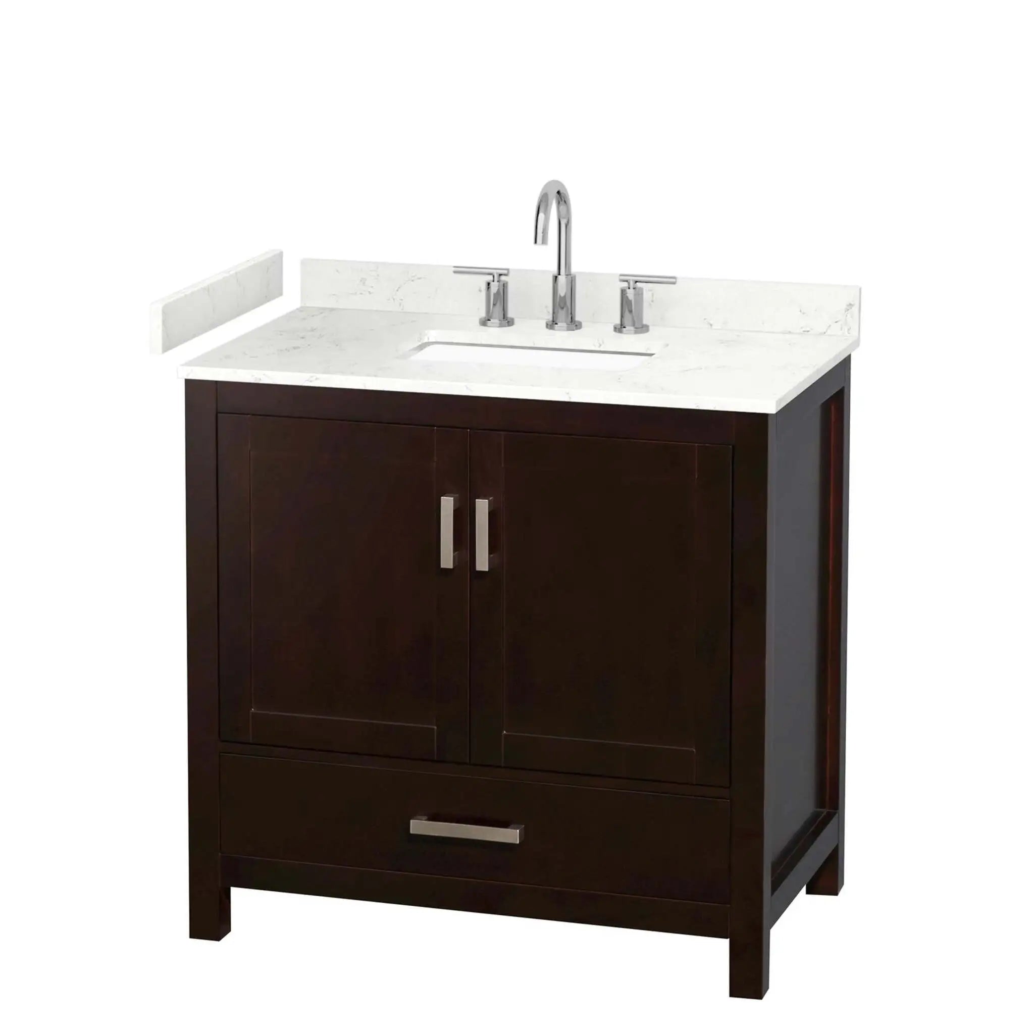 36" Sheffield Single Bathroom Vanity in Espresso with Brushed Chrome Trim by Wyndham