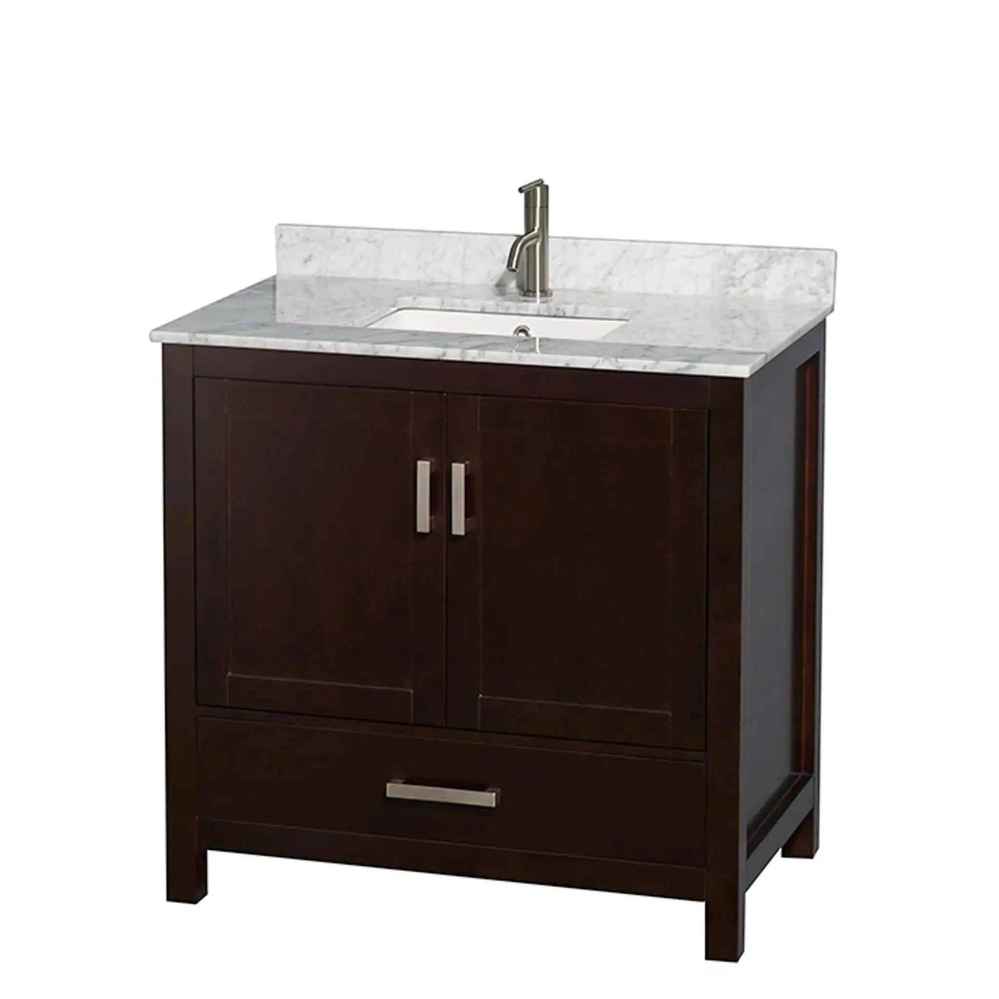 36" Sheffield Single Bathroom Vanity in Espresso with Brushed Chrome Trim by Wyndham