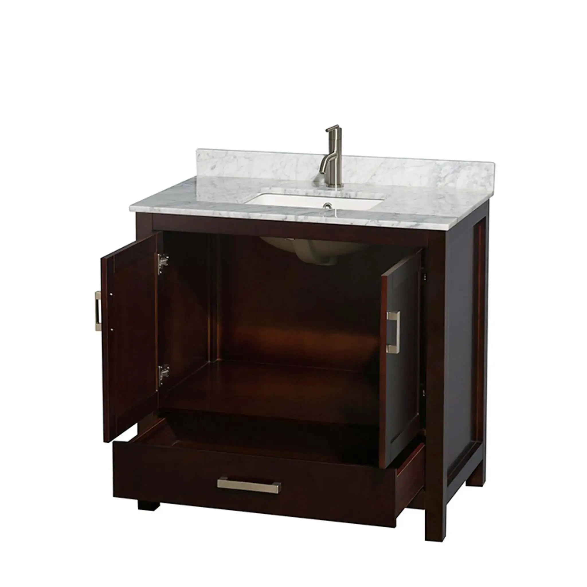 36" Sheffield Single Bathroom Vanity in Espresso with Brushed Chrome Trim by Wyndham