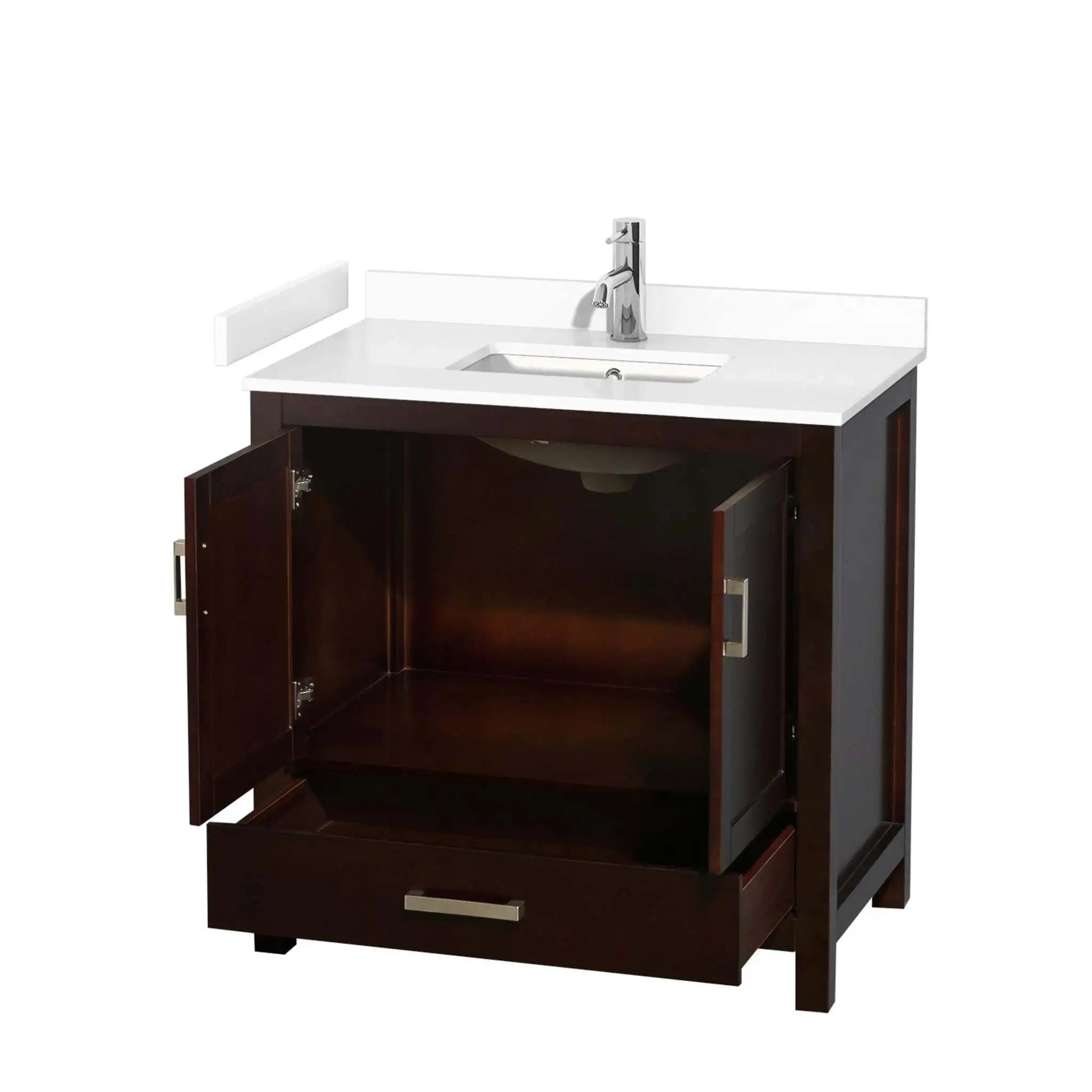 36" Sheffield Single Bathroom Vanity in Espresso with Brushed Chrome Trim by Wyndham